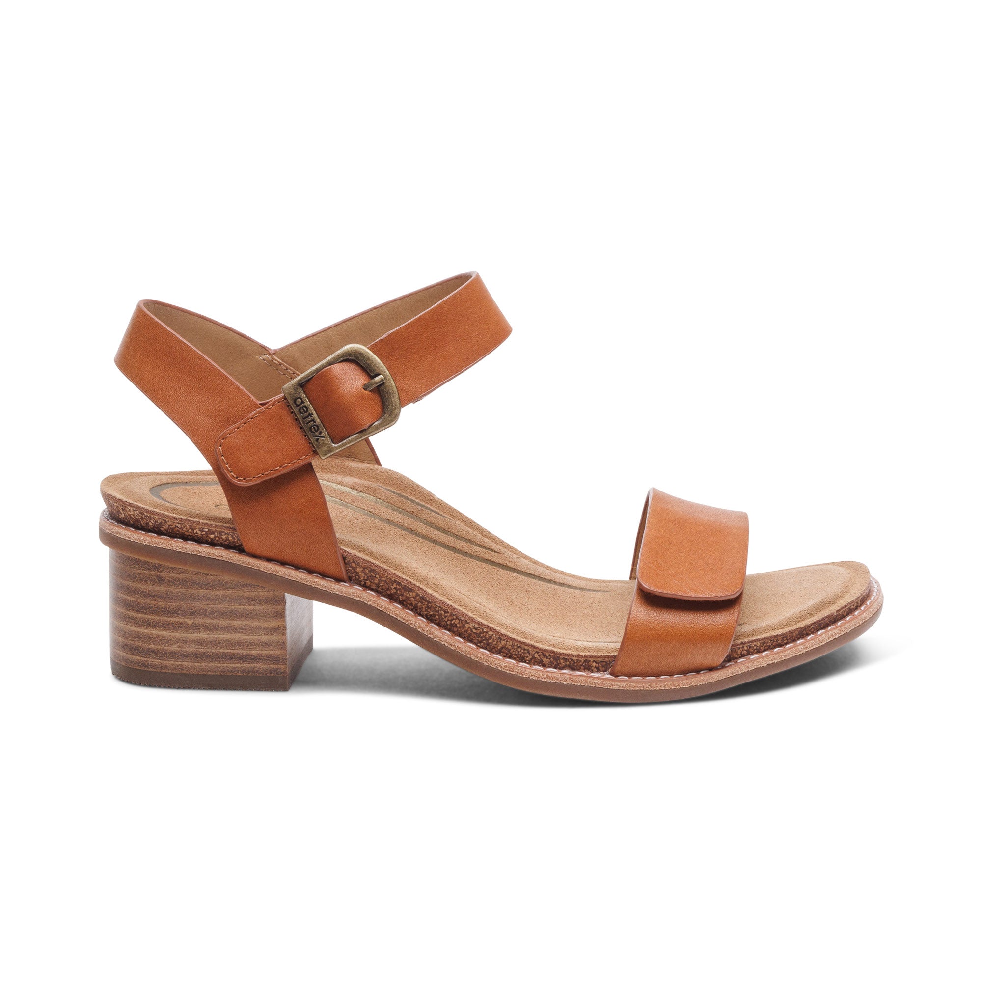 Mae Adjustable Quarter Strap Heel #color_cognac