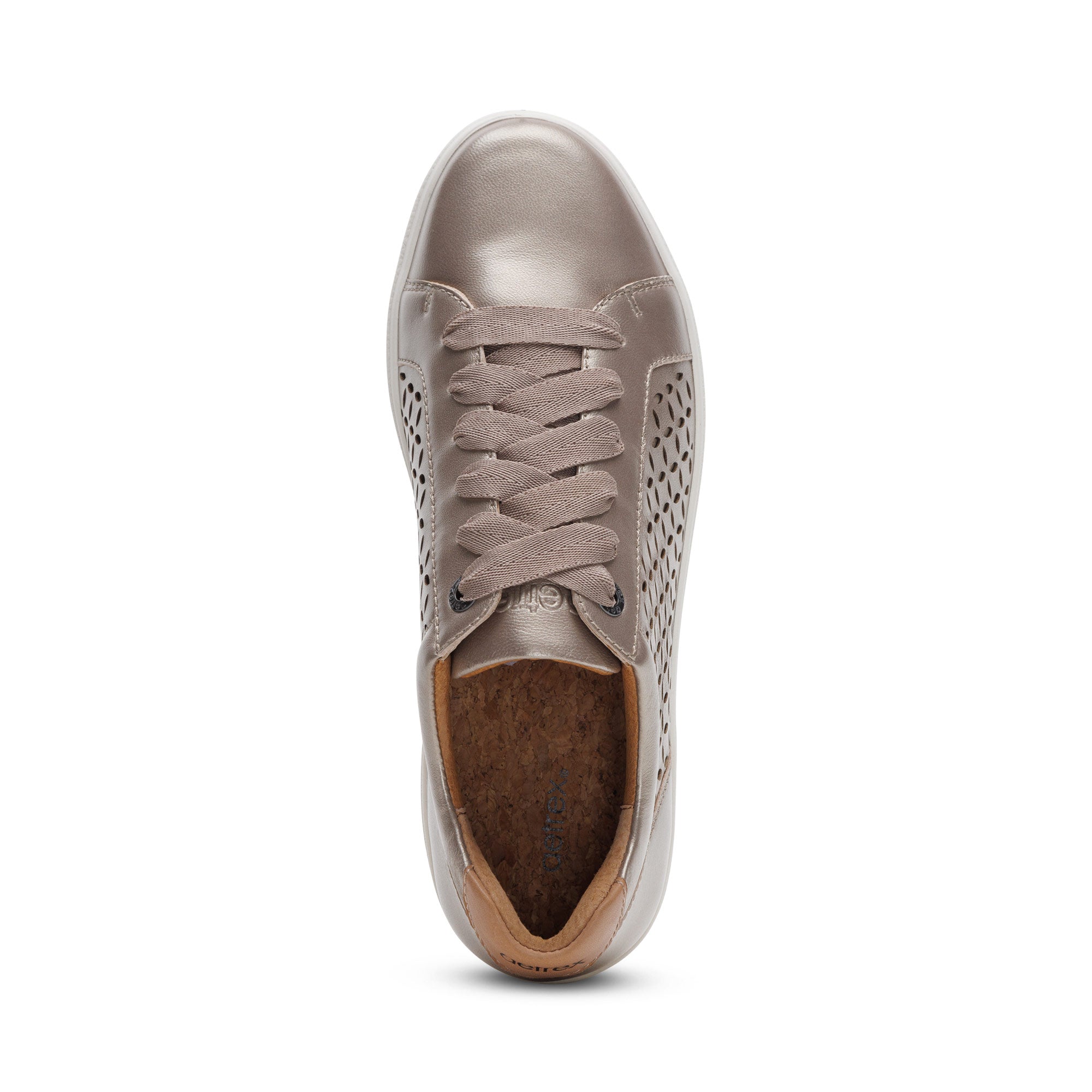 Courtney Lace-up Sneakers #color_white-gold-cutout