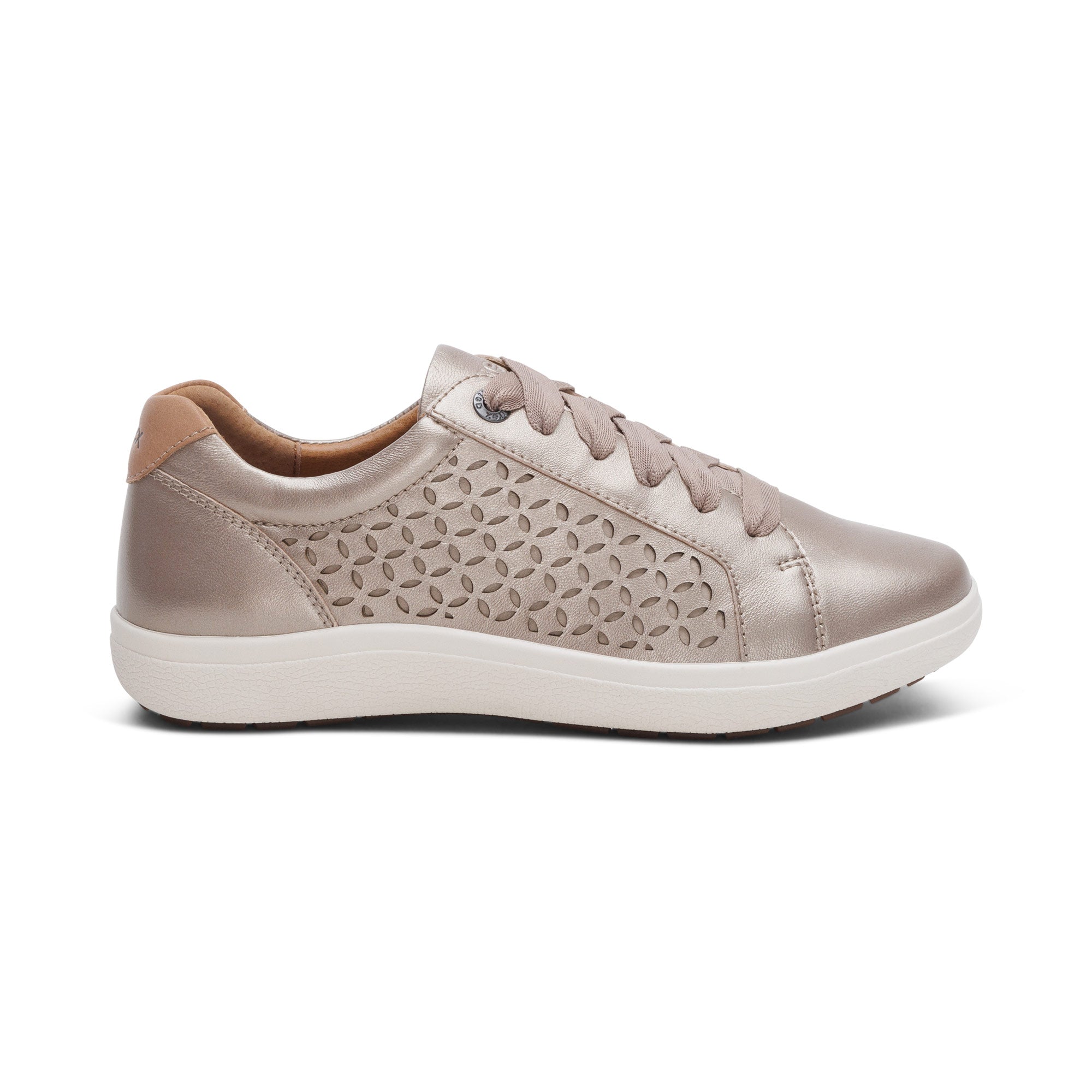 Courtney Lace-up Sneakers #color_white-gold-cutout