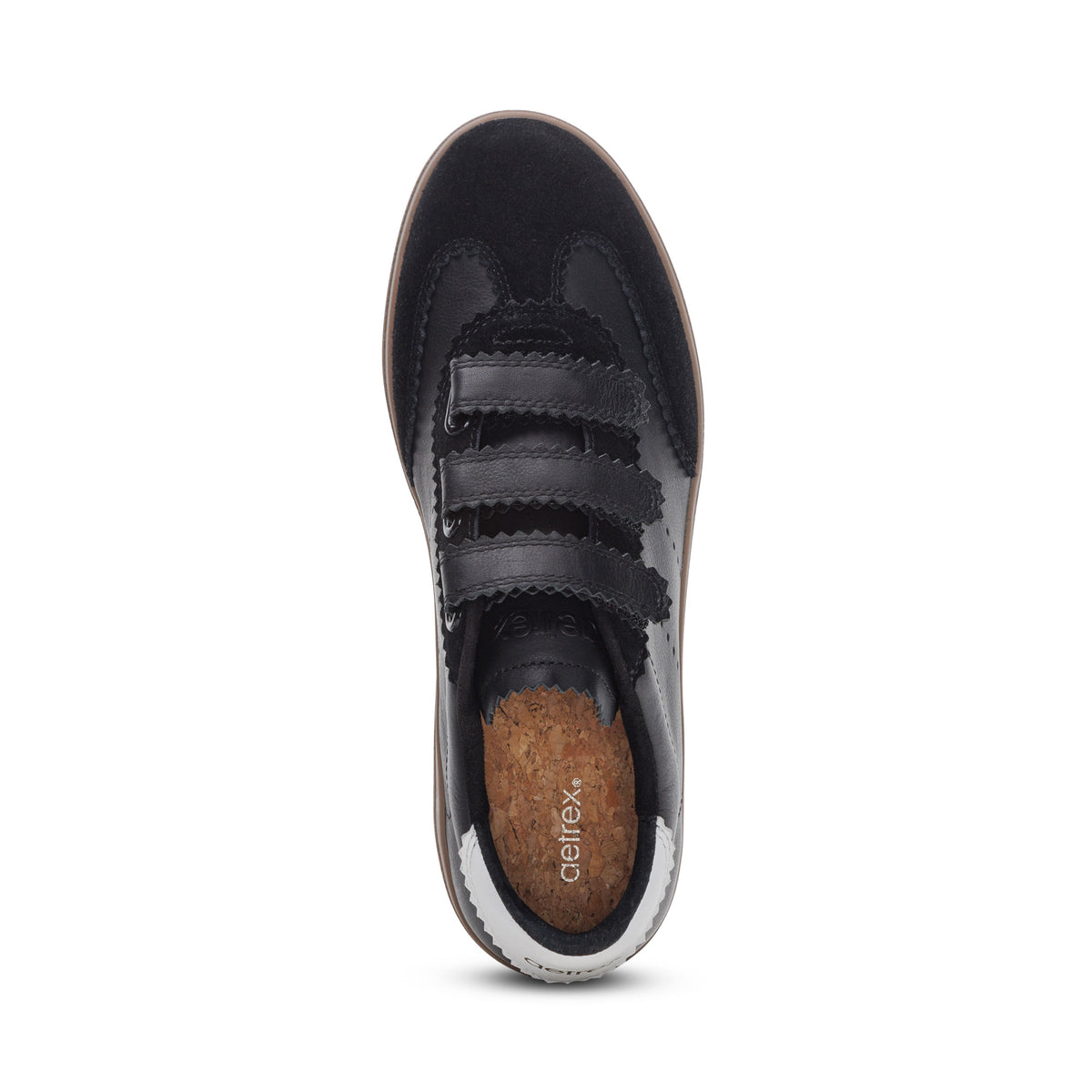 Morgan Arch Support Sneaker Top Angle #color_black
