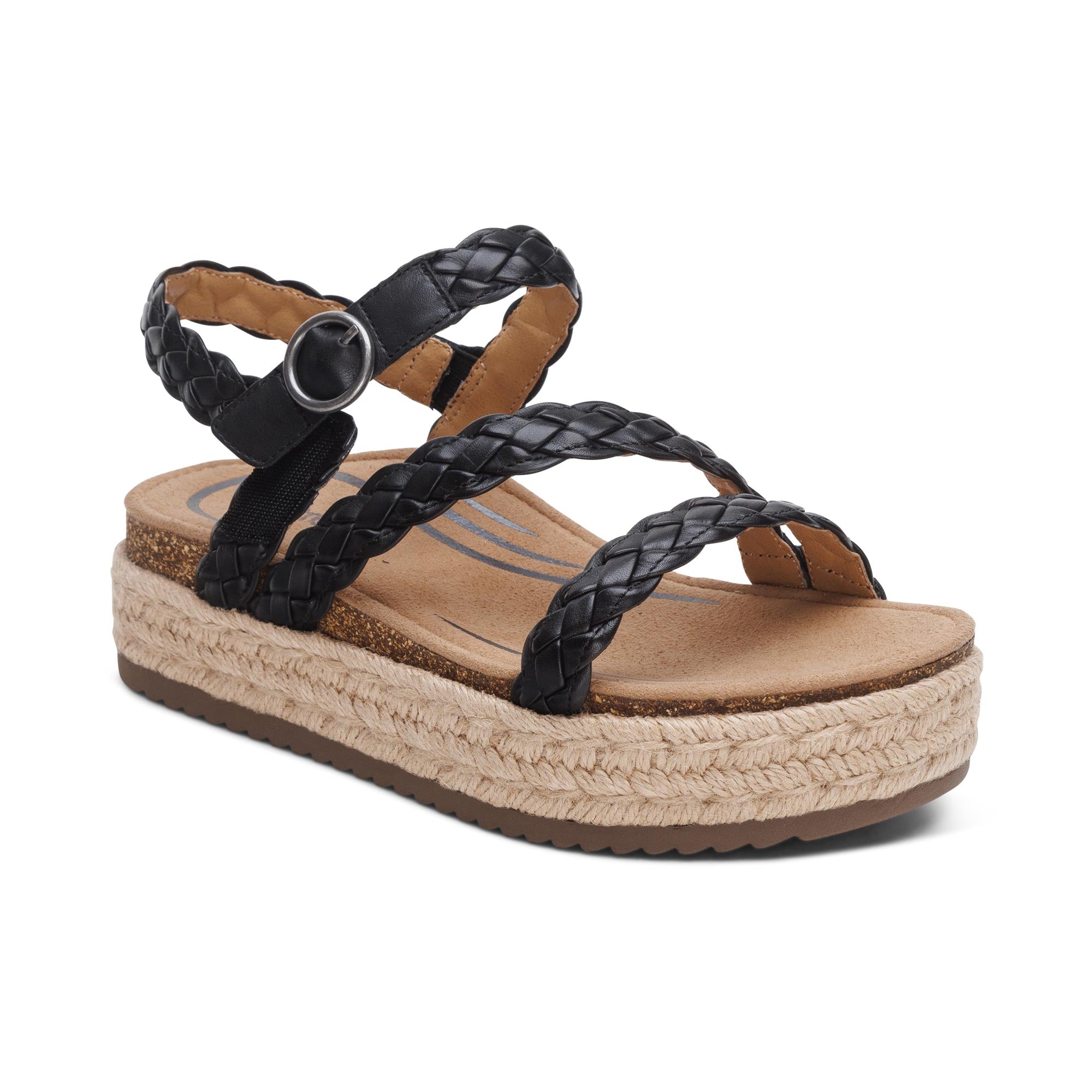Julia Arch Support Platform Sandal #color_black
