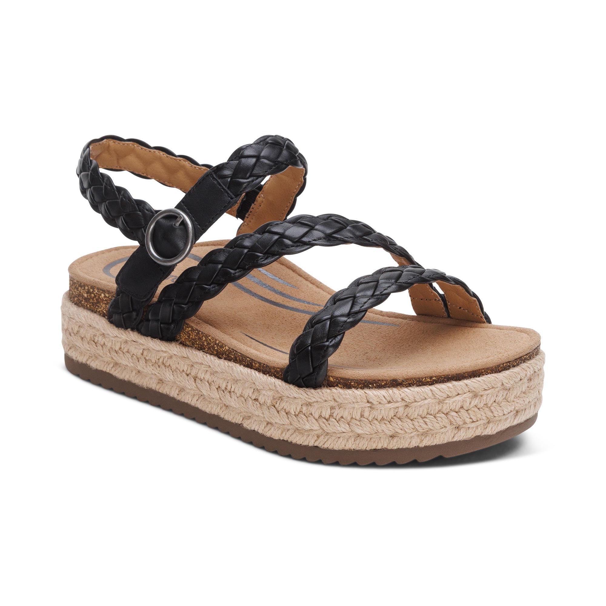 Julia Arch Support Platform Sandal #color_black