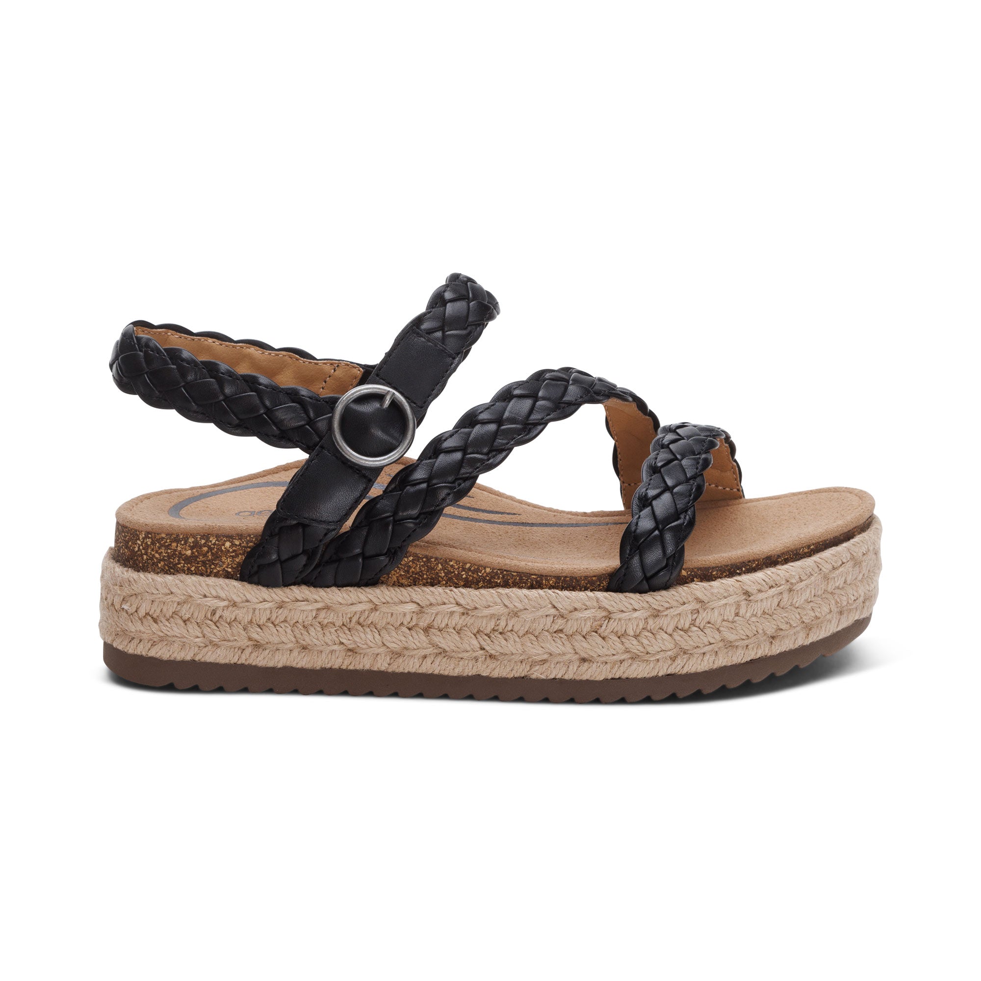 Julia Arch Support Platform Sandal #color_black