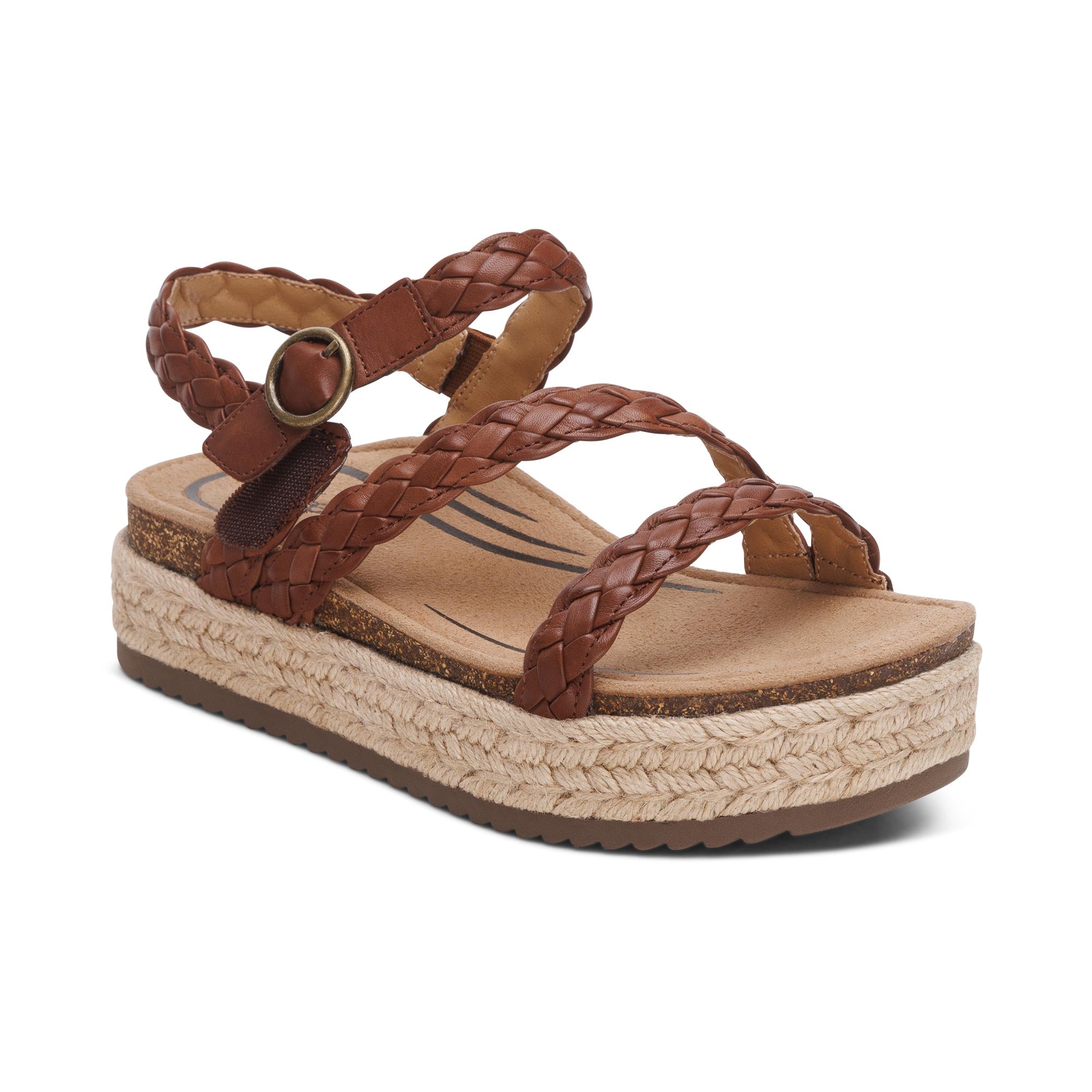 Julia Arch Support Platform Sandal Extra Angle #color_walnut