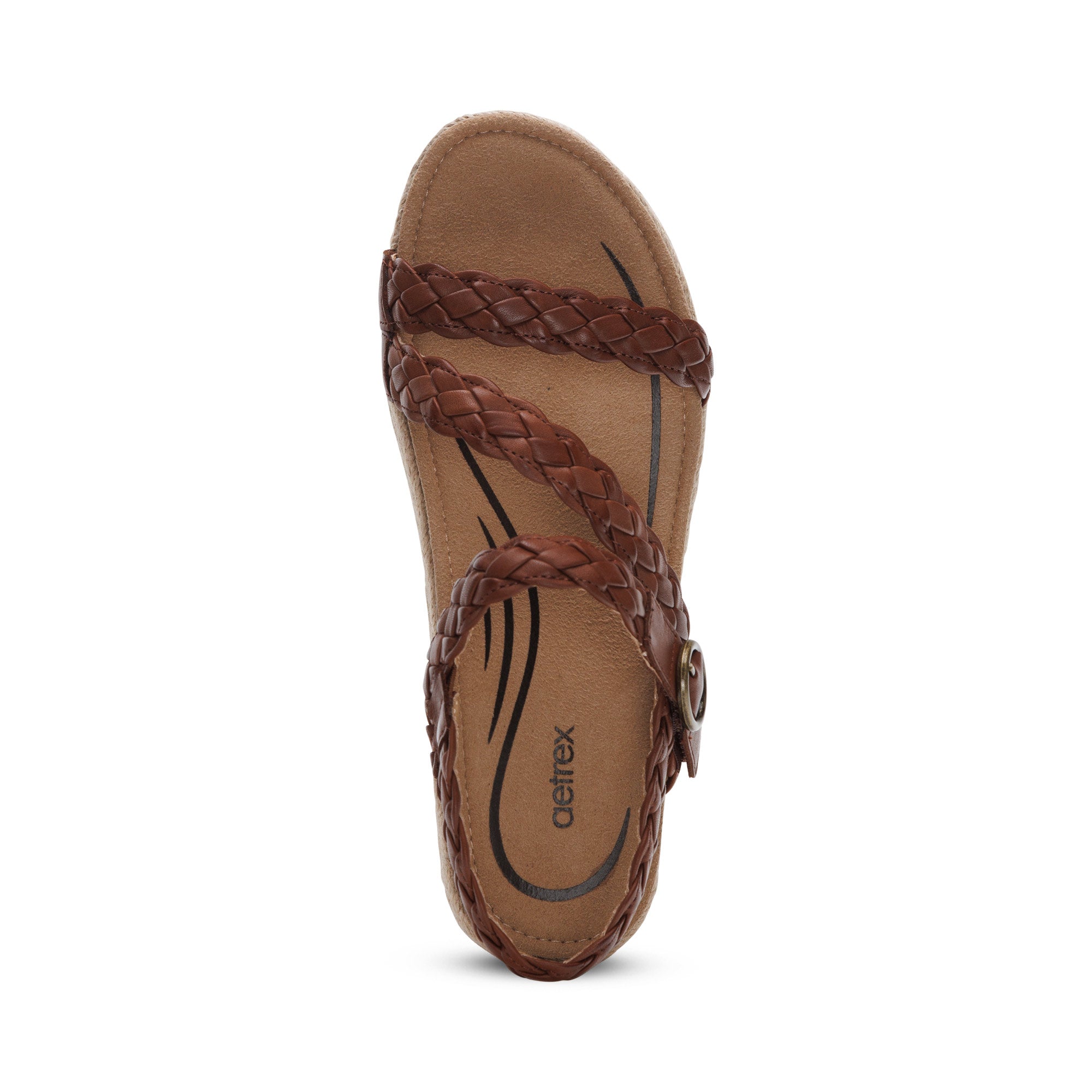 Julia Arch Support Platform Sandal Top Angle #color_walnut