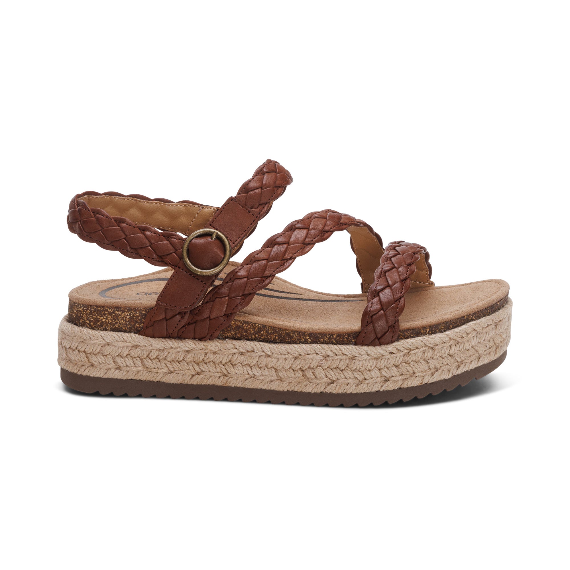 Julia Arch Support Platform Sandal Right Angle #color_walnut