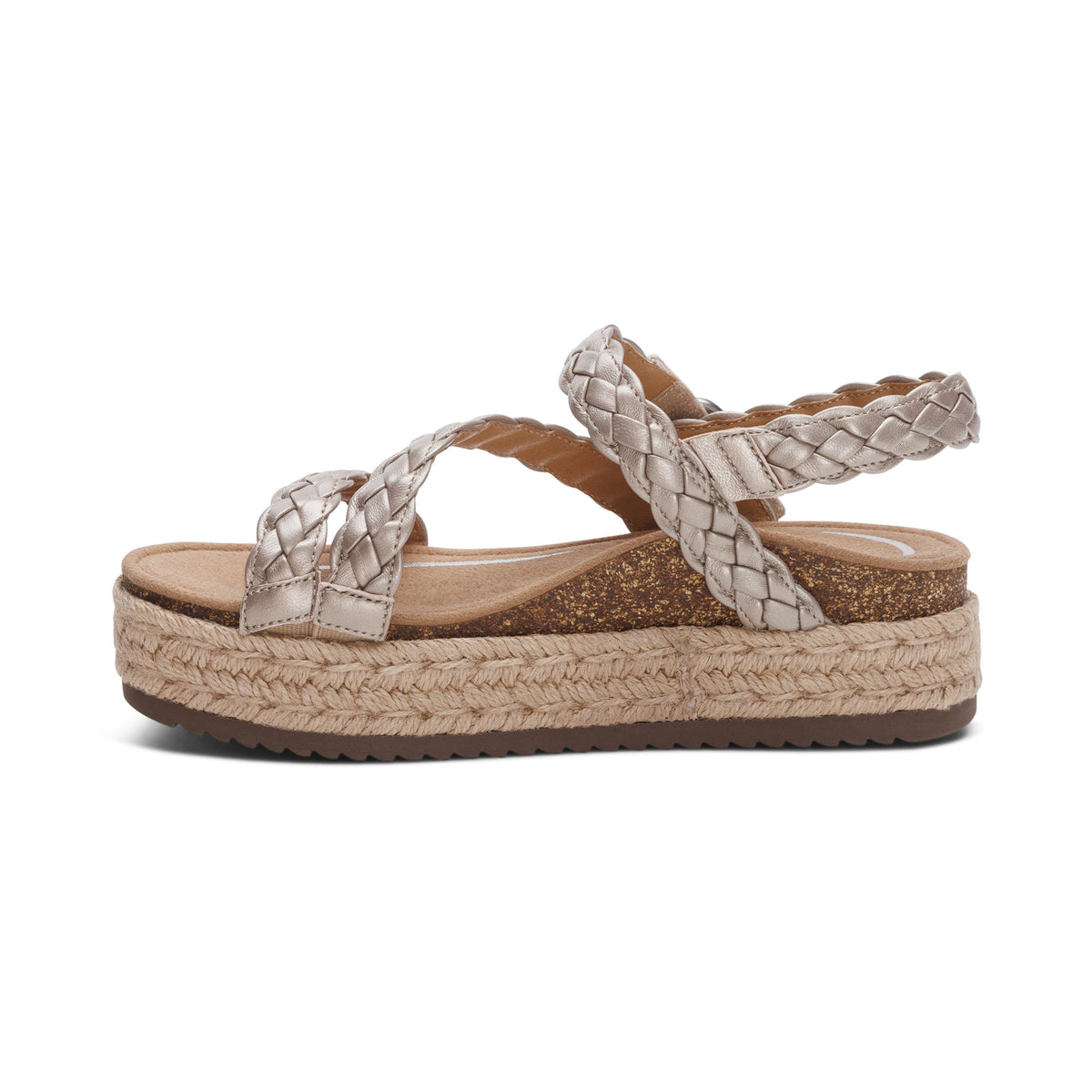Julia Arch Support Platform Sandal Left Angle #color_platinum