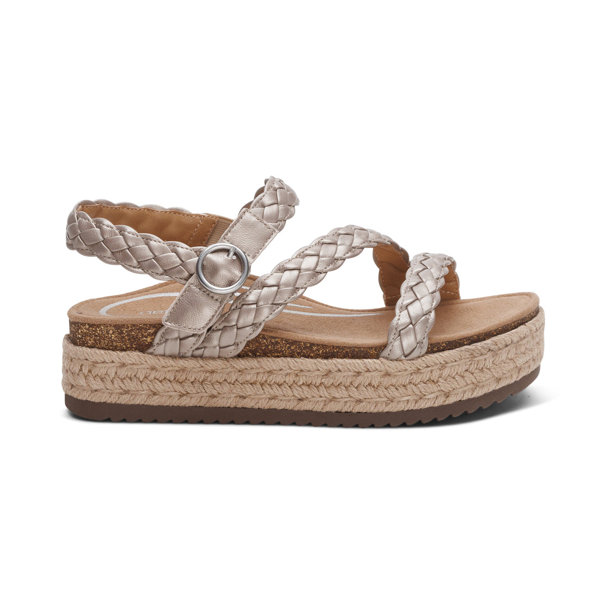 Julia Arch Support Platform Sandal Right Angle #color_platinum