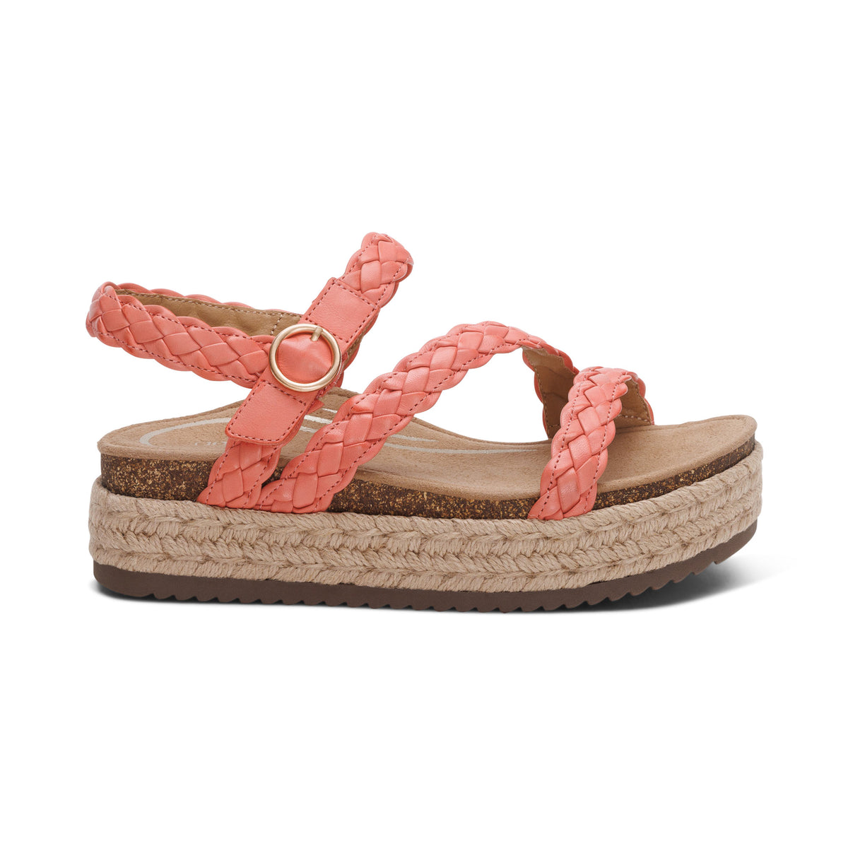 Julia Arch Support Platform Sandal Right Angle #color_coral