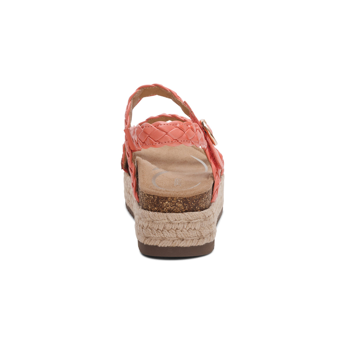 Julia Arch Support Platform Sandal Rear Angle #color_coral