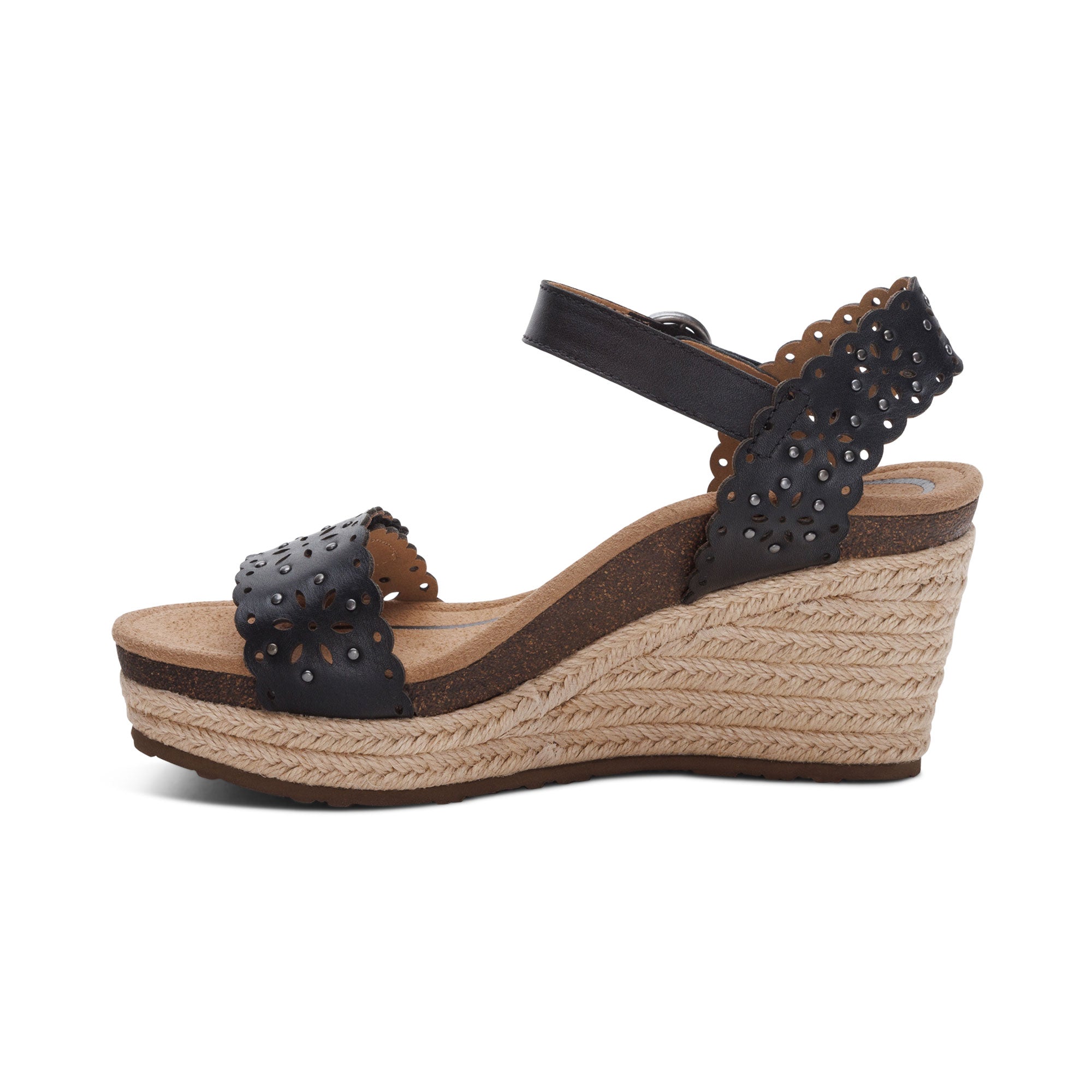 Sydney Quarter Strap Espadrille Wedge #color_black-cutout
