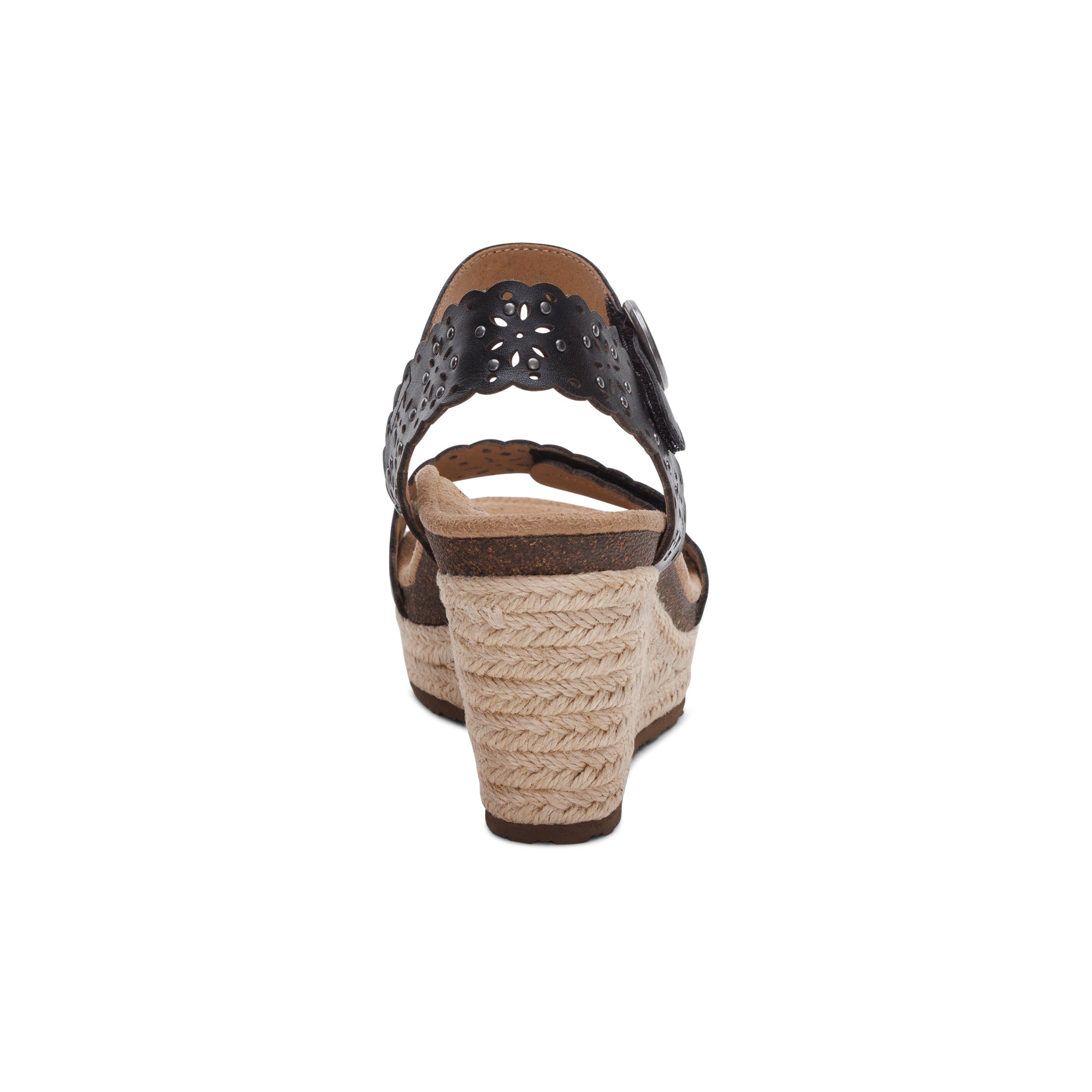 Sydney Quarter Strap Espadrille Wedge #color_black-cutout