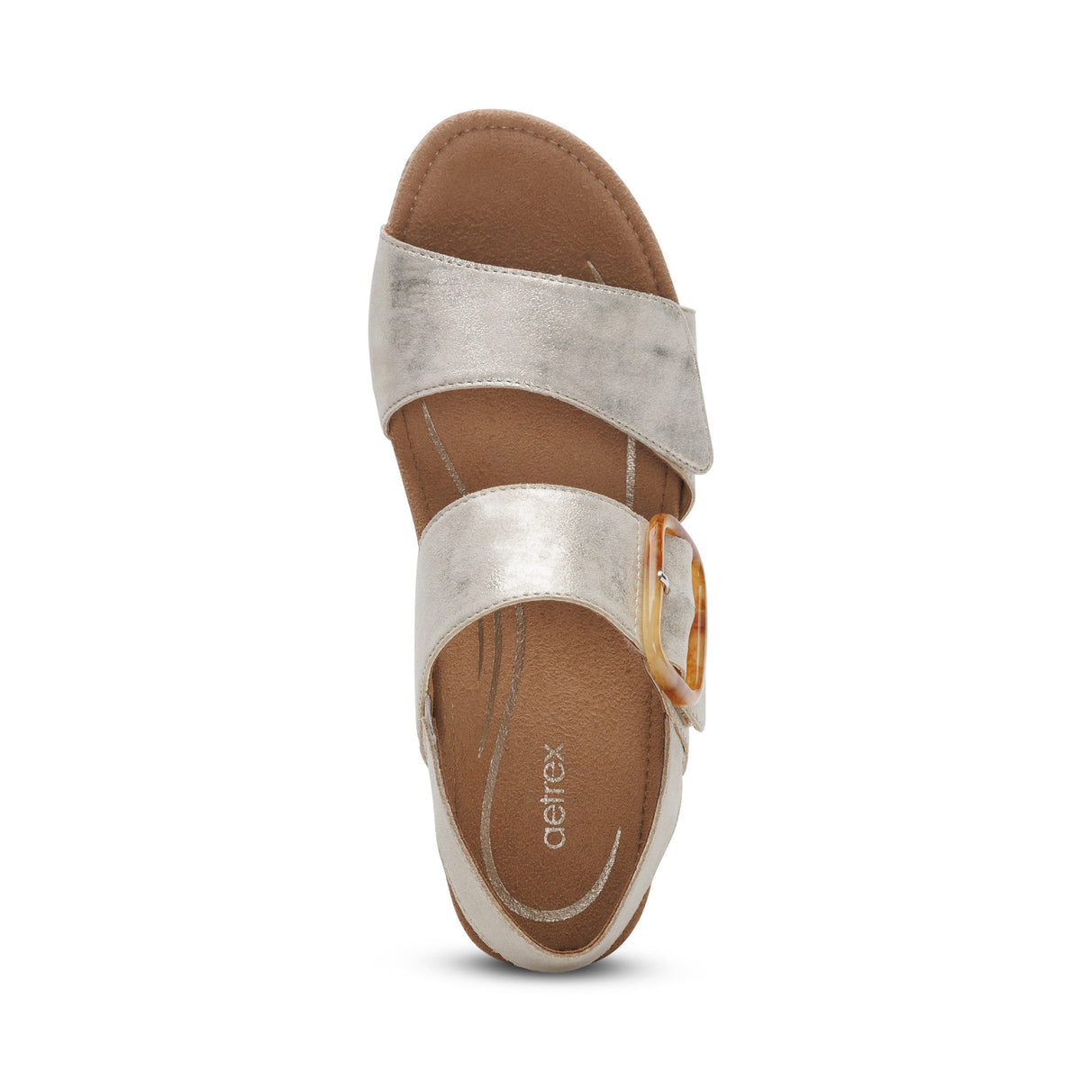 Ashley Arch Support Wedge Top Angle #color_champagne