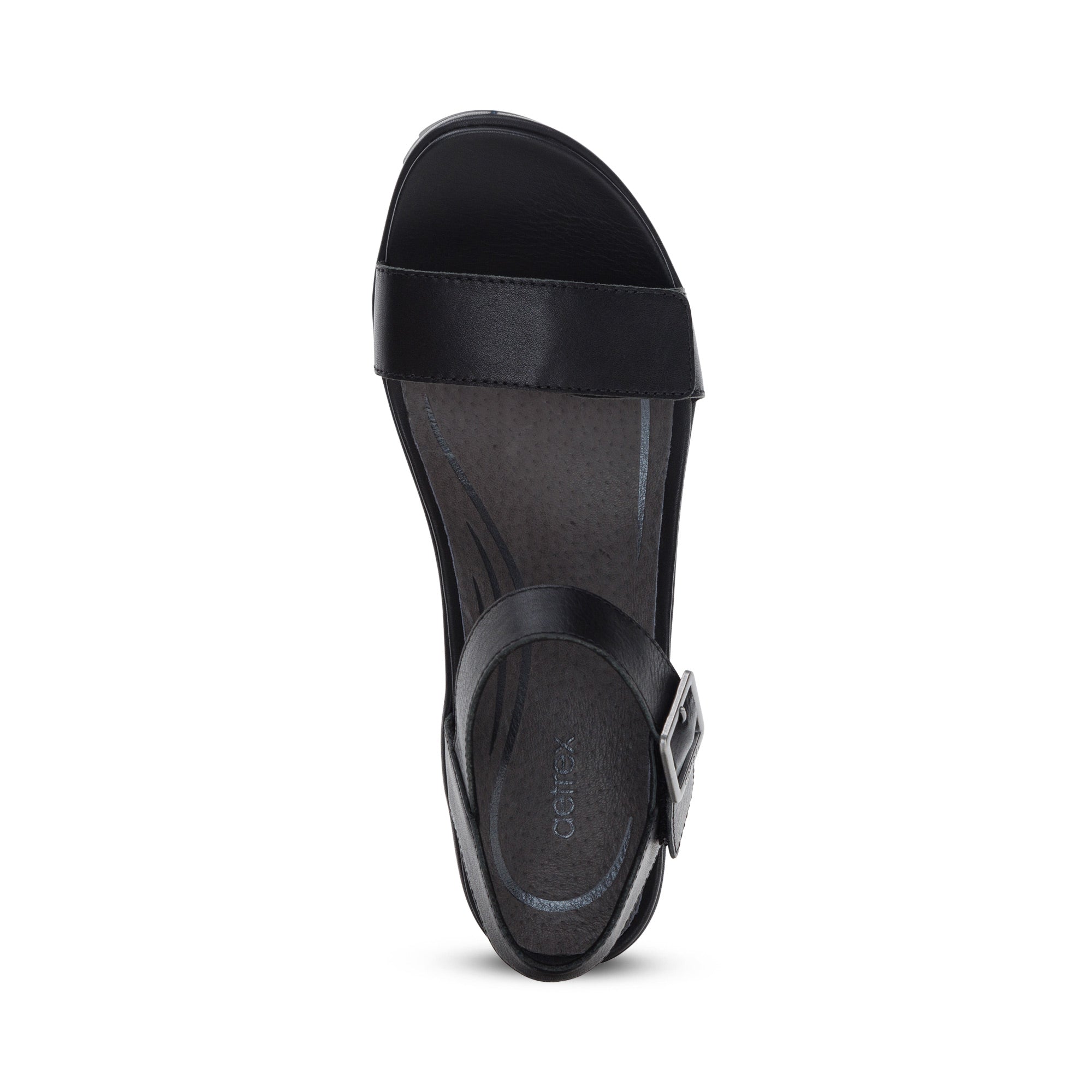 Andrea Quarter Strap Wedge  #color_black