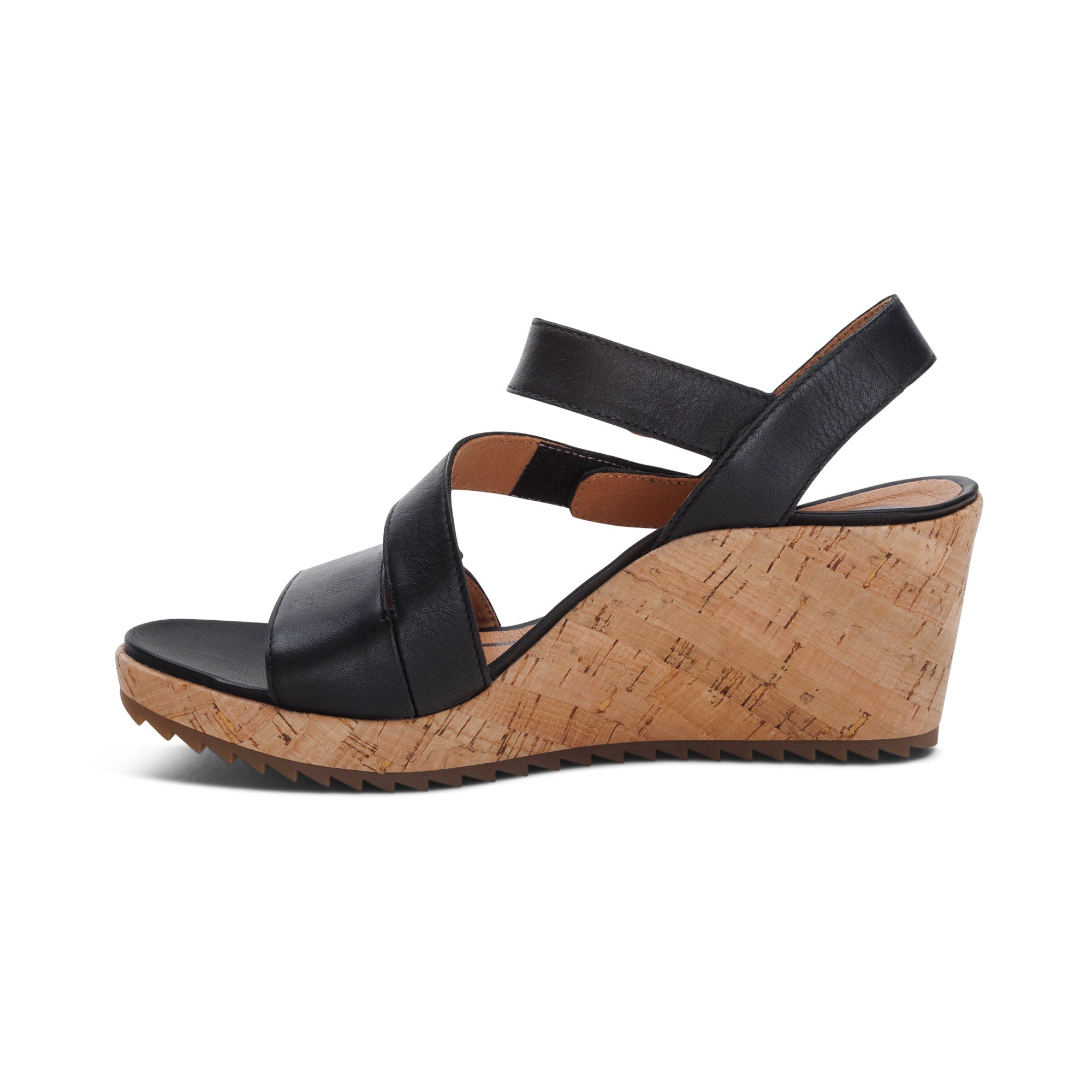 Madelyn Quarter Strap Wedge Left Angle #color_black
