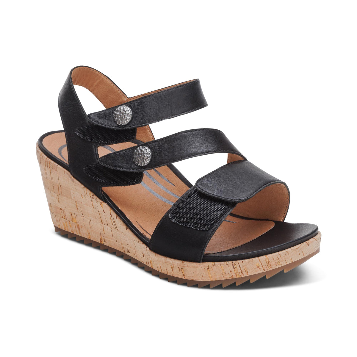 Madelyn Quarter Strap Wedge Extra Angle #color_black