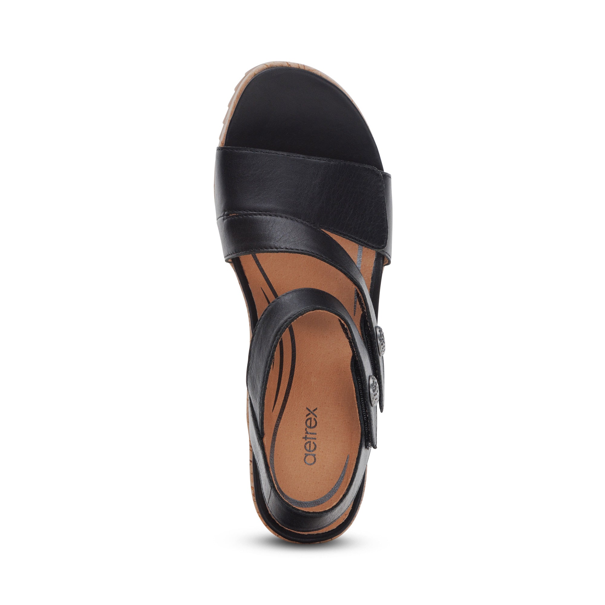 Madelyn Quarter Strap Wedge Top Angle #color_black