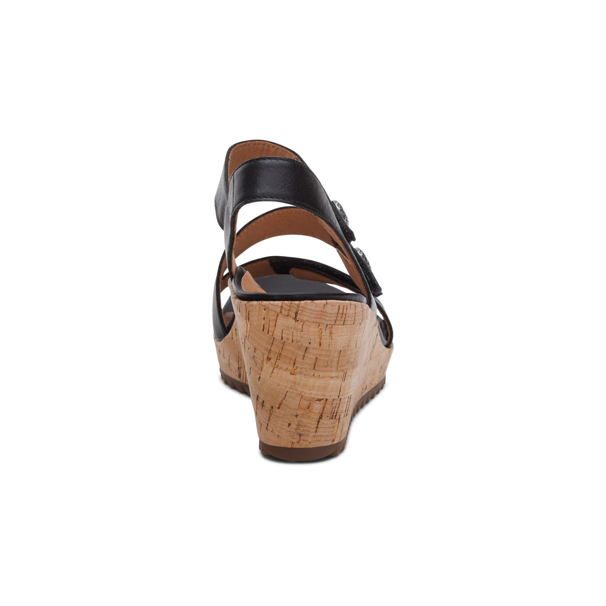 Madelyn Quarter Strap Wedge Rear Angle #color_black