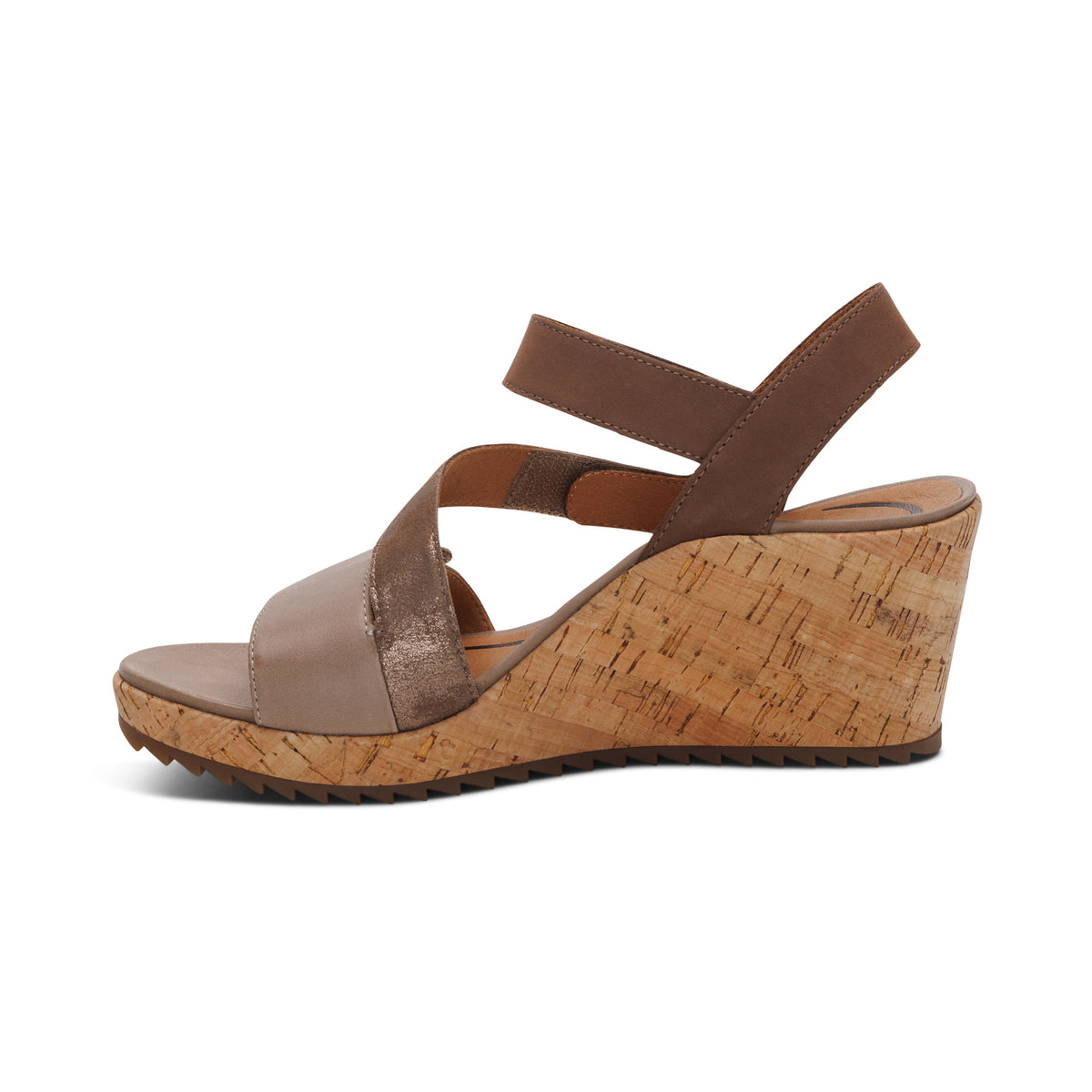 Madelyn Quarter Strap Wedge Left Angle #color_taupe multi