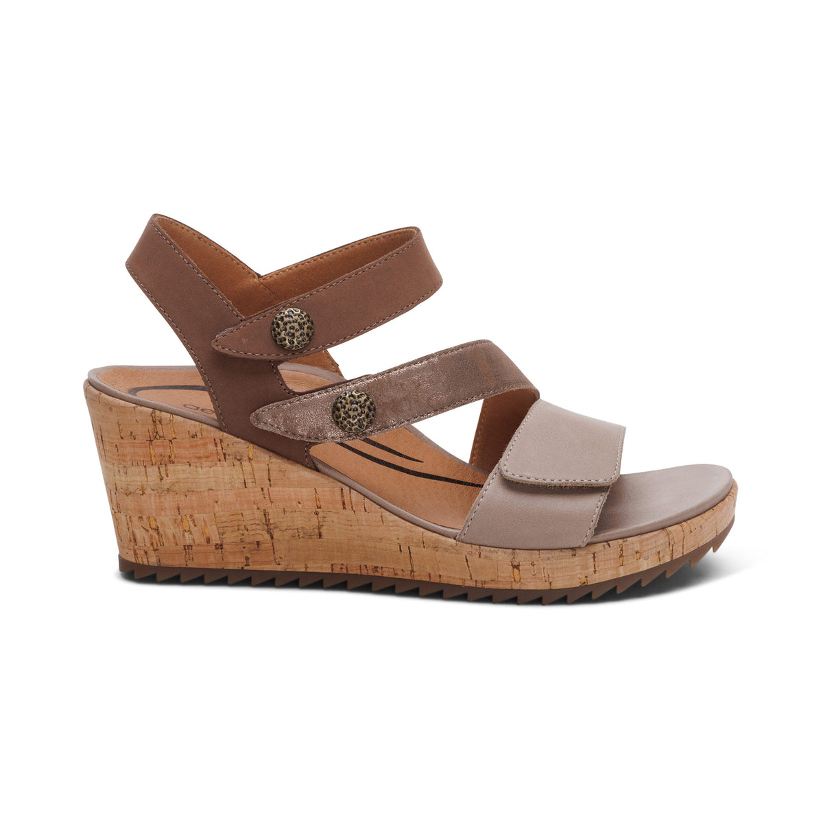 Madelyn Quarter Strap Wedge Right Angle #color_taupe multi
