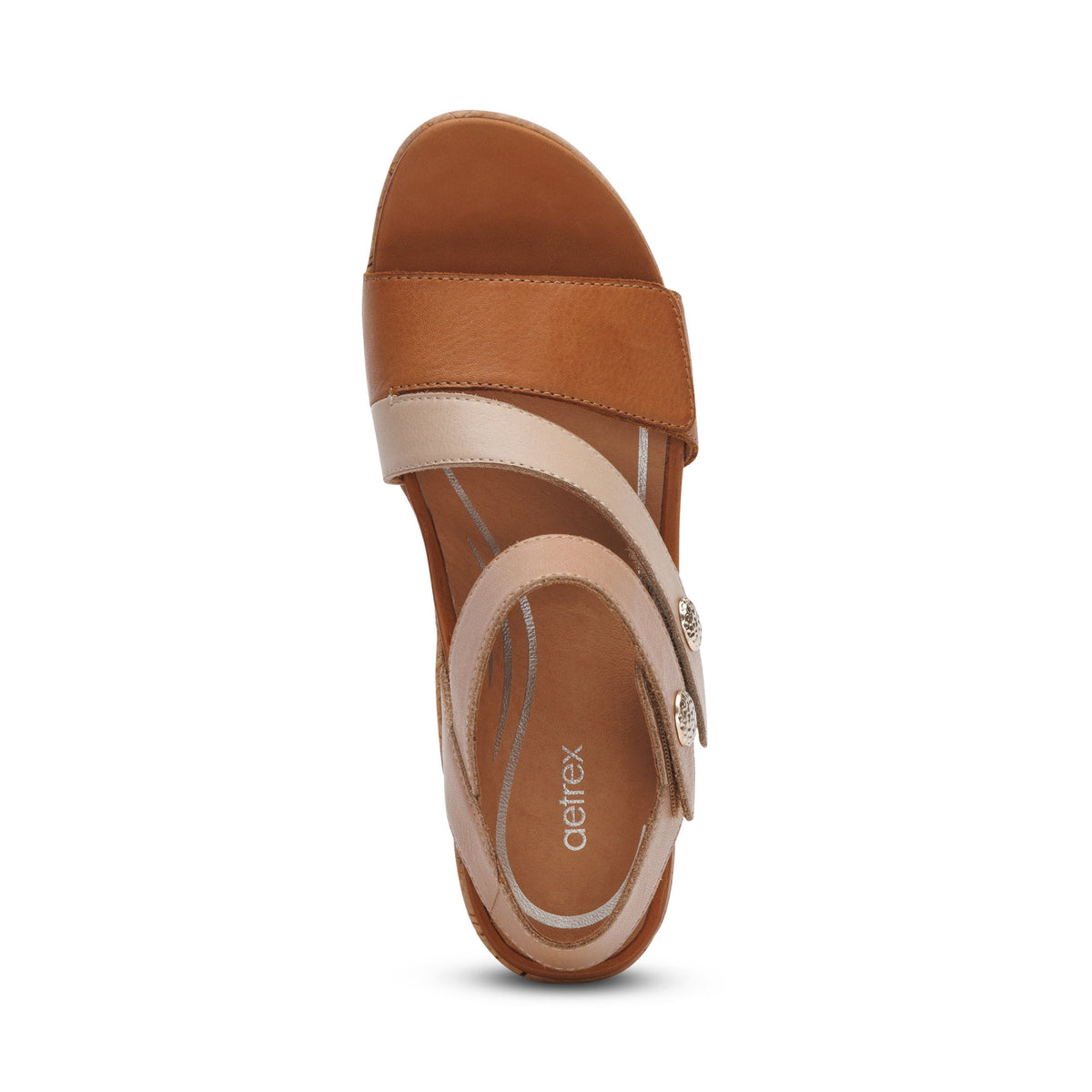 Madelyn Quarter Strap Wedge Top Angle #color_ginger multi