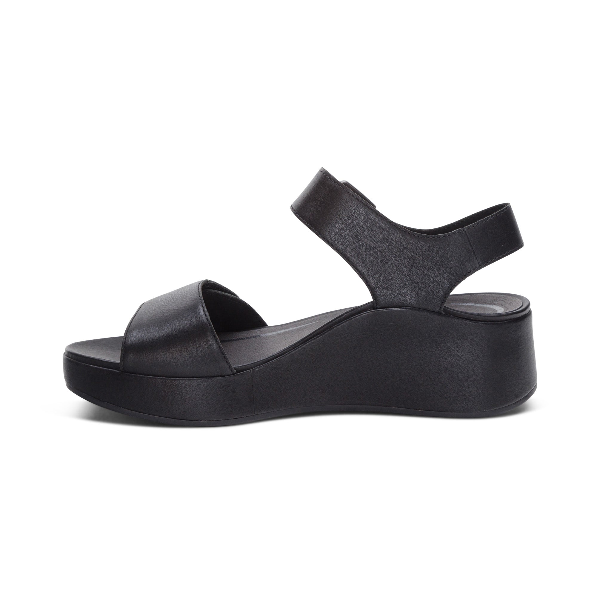 Ariel Adjustable Quarter Strap Wedge #color_black