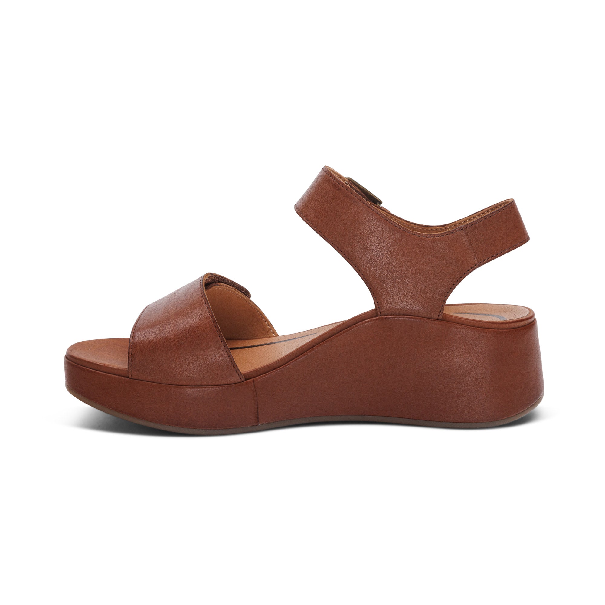 Ariel Adjustable Quarter Strap Wedge #color_dark-brown
