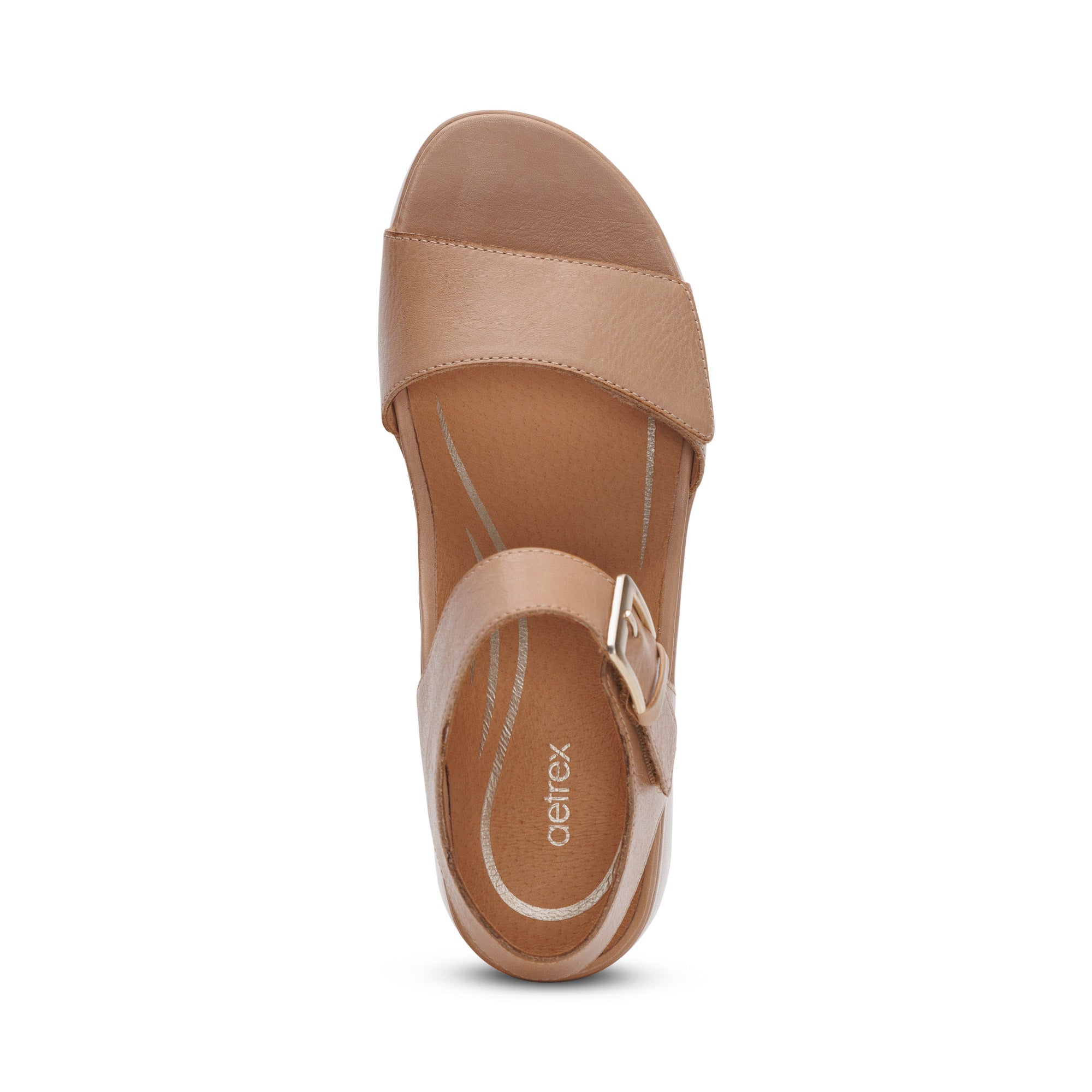 Ariel Adjustable Quarter Strap Wedge #color_sand