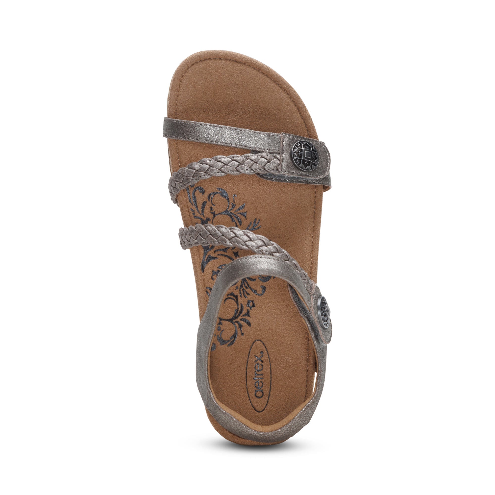 Jillian Braided Quarter Strap Sandal #color_brushed silver