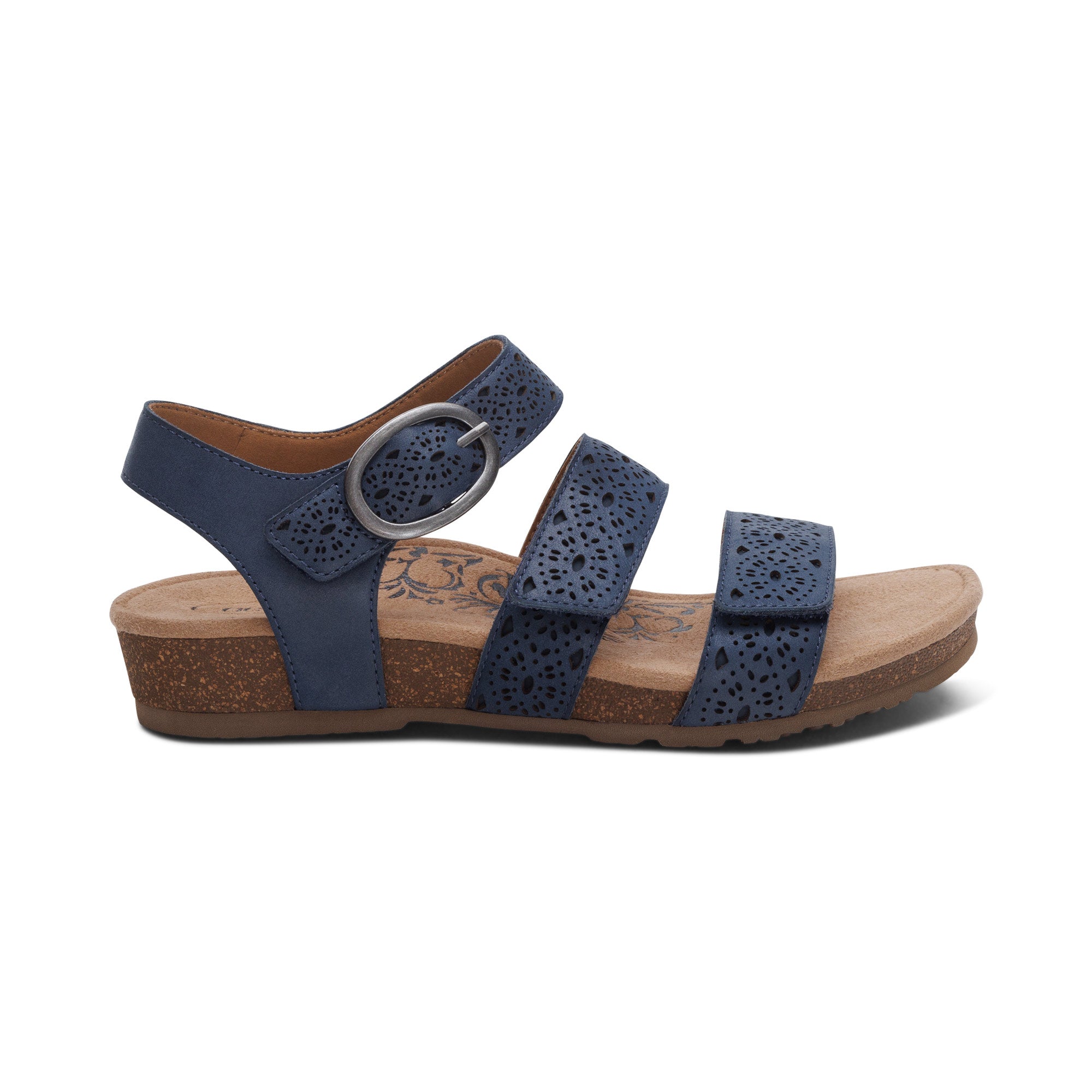 Lilly Adjustable Quarter Strap Sandal #color_navy-cutout