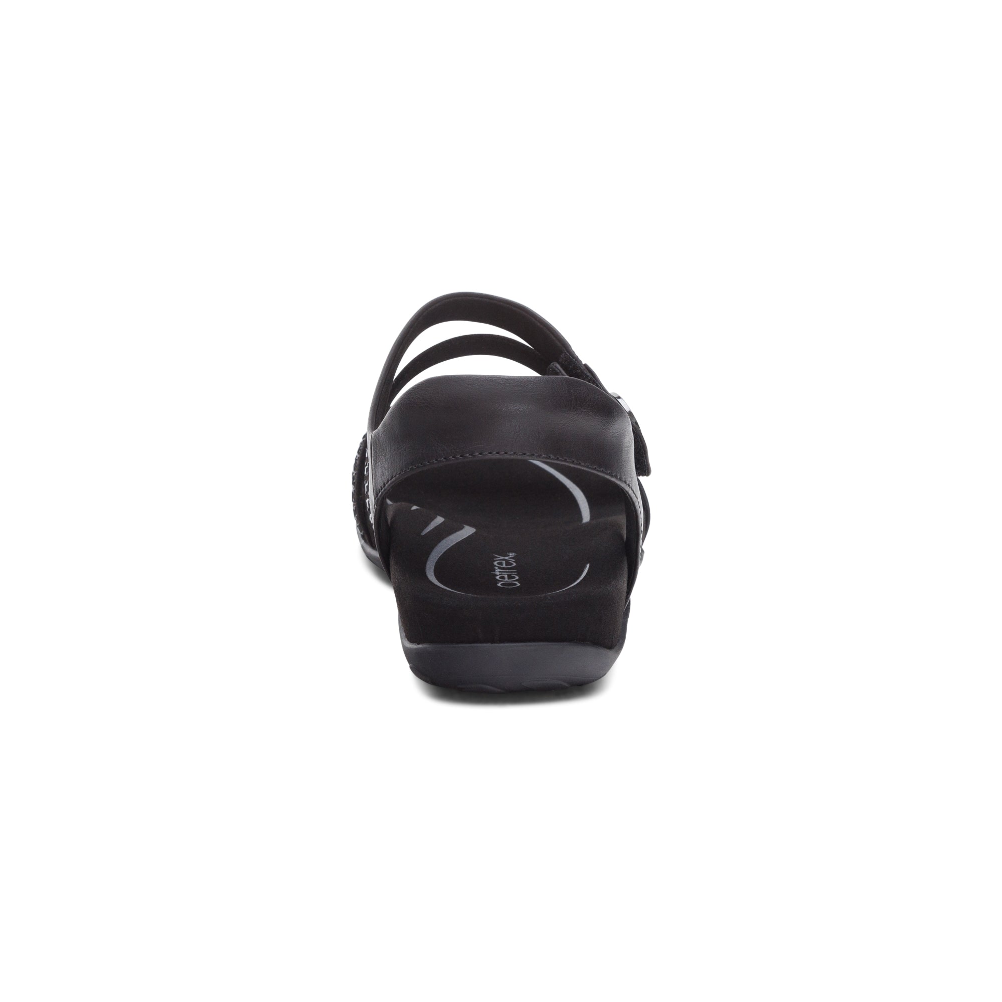 Jess Adjustable Quarter Strap Sandal #color_black sparkle