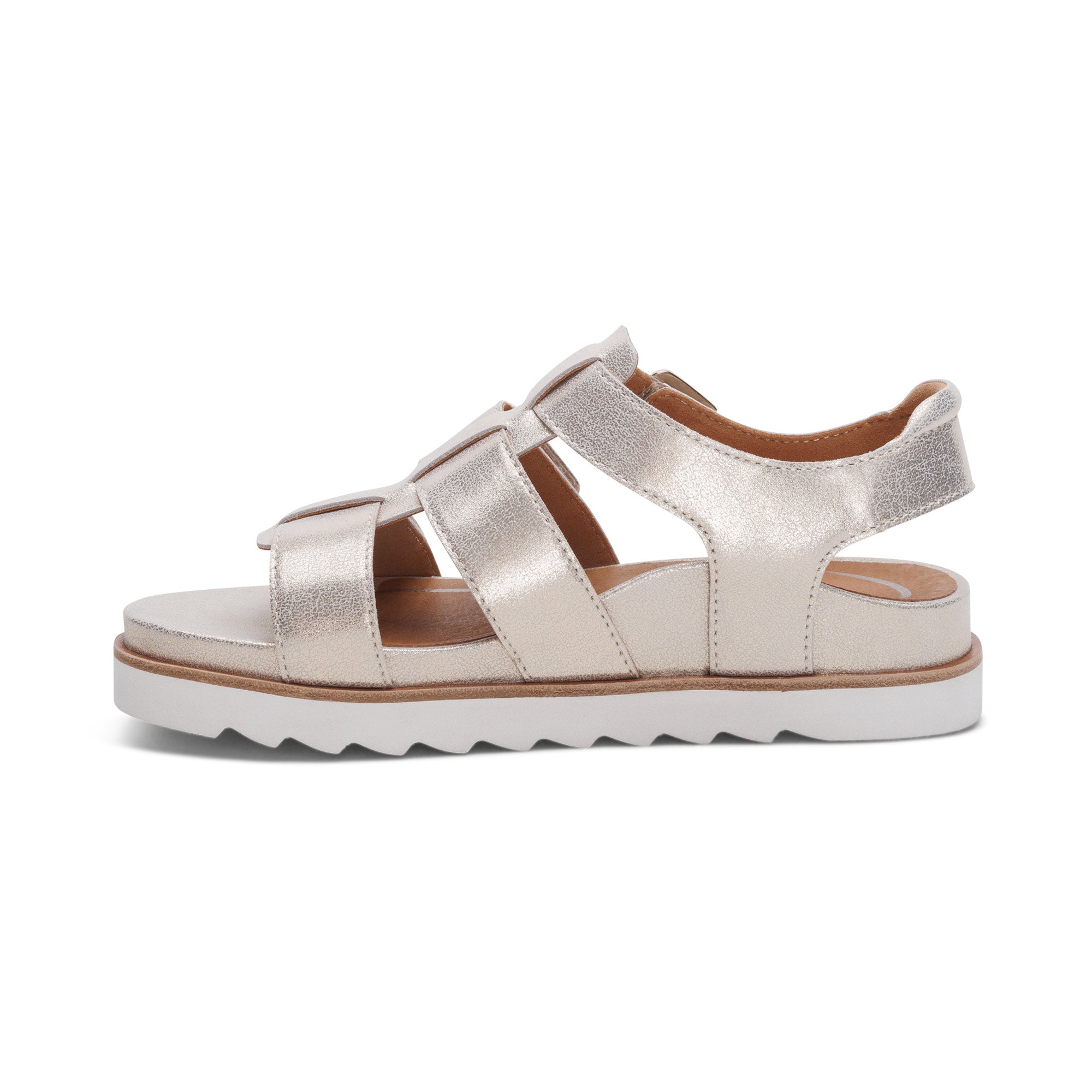 Romy Quarter Strap Cork Flat Sandal #color_champagne