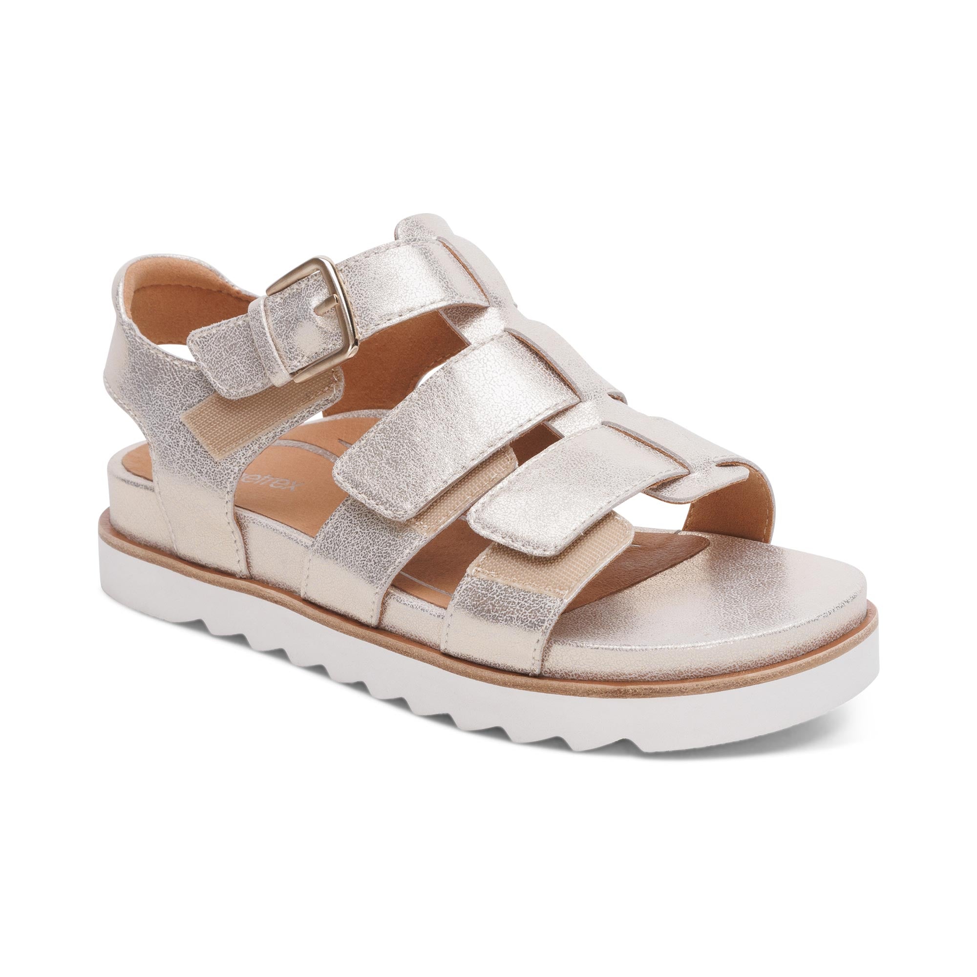 Romy Quarter Strap Cork Flat Sandal #color_champagne