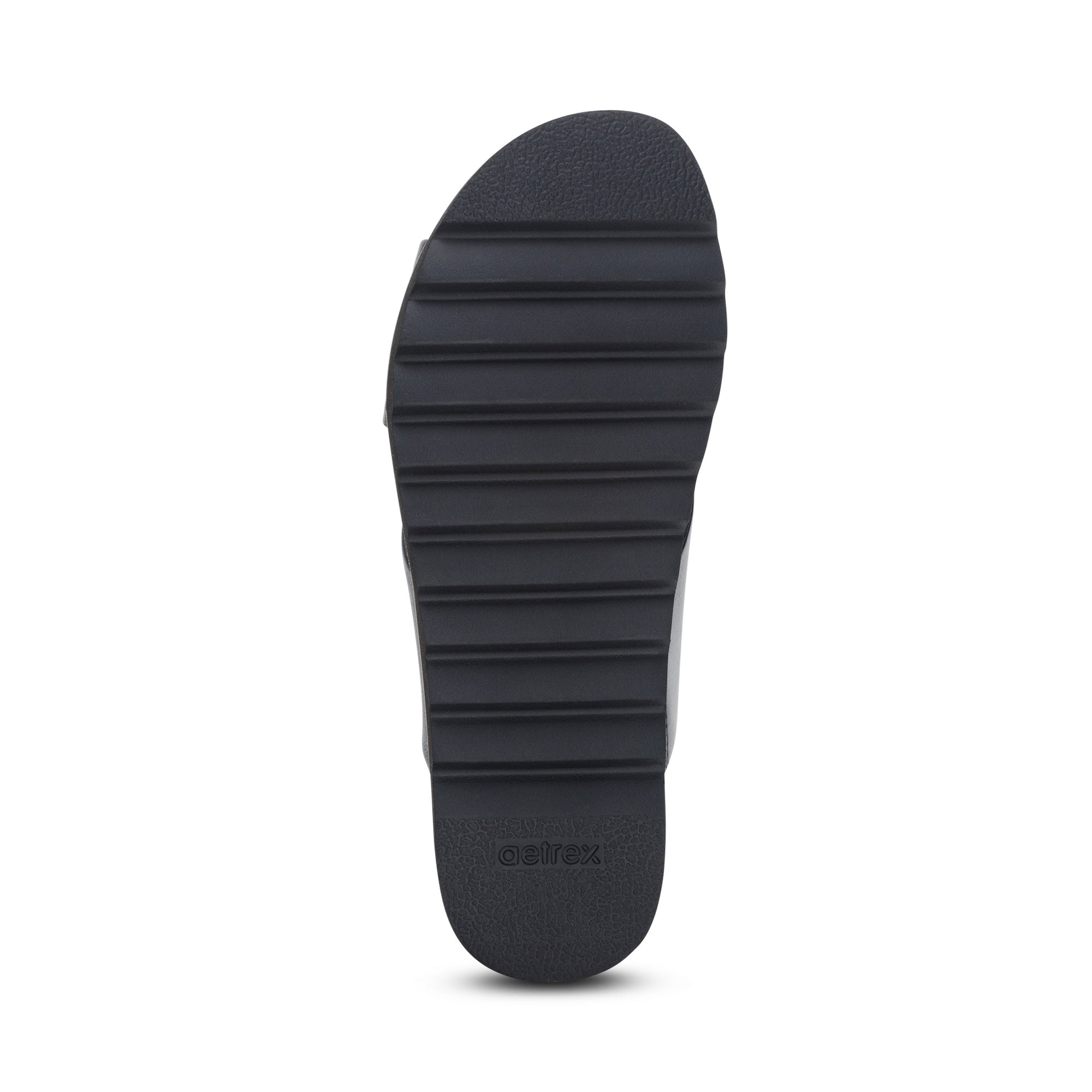 Thea Back Strap Cork Flat Sandal #color_black