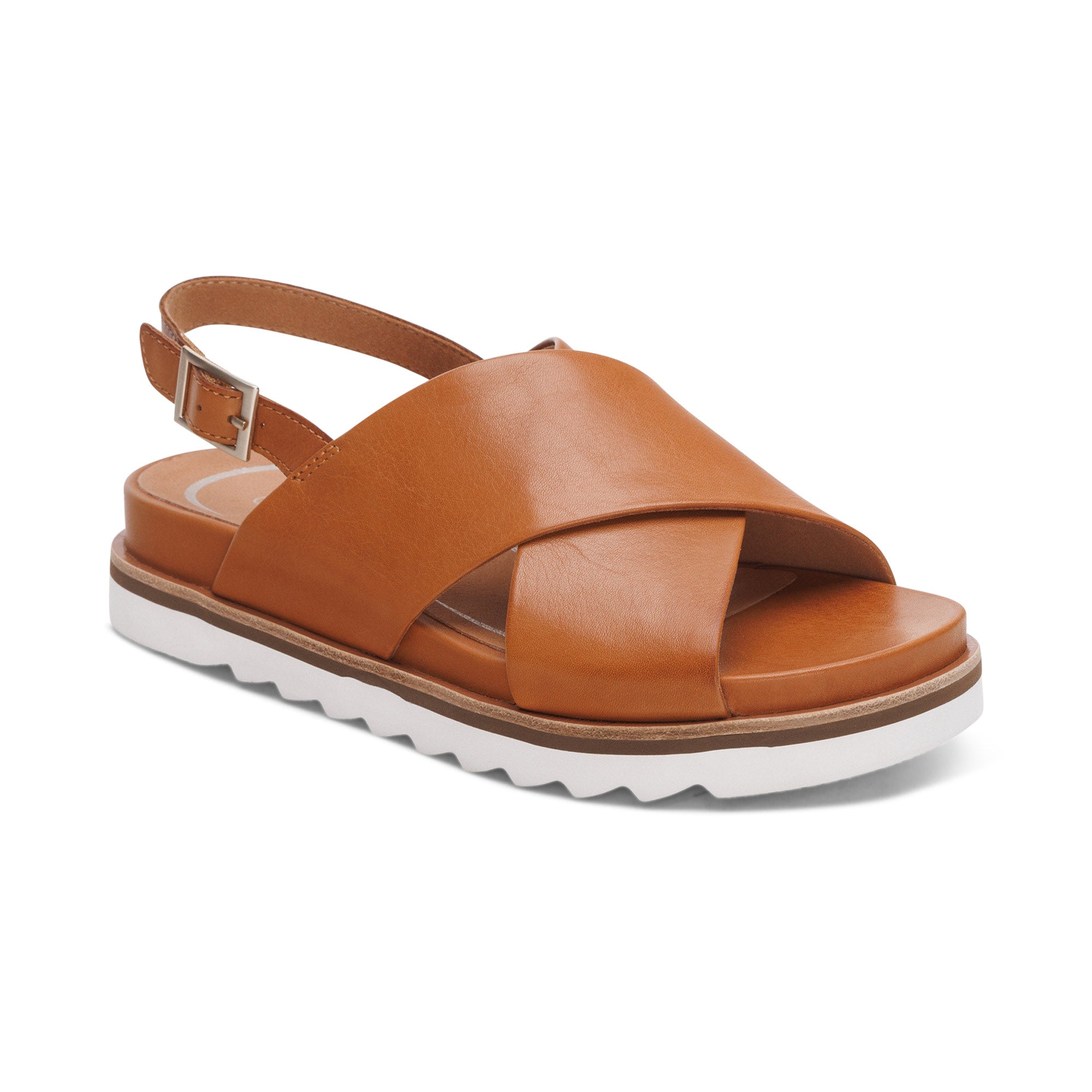 Thea Back Strap Cork Flat Sandal #color_ginger