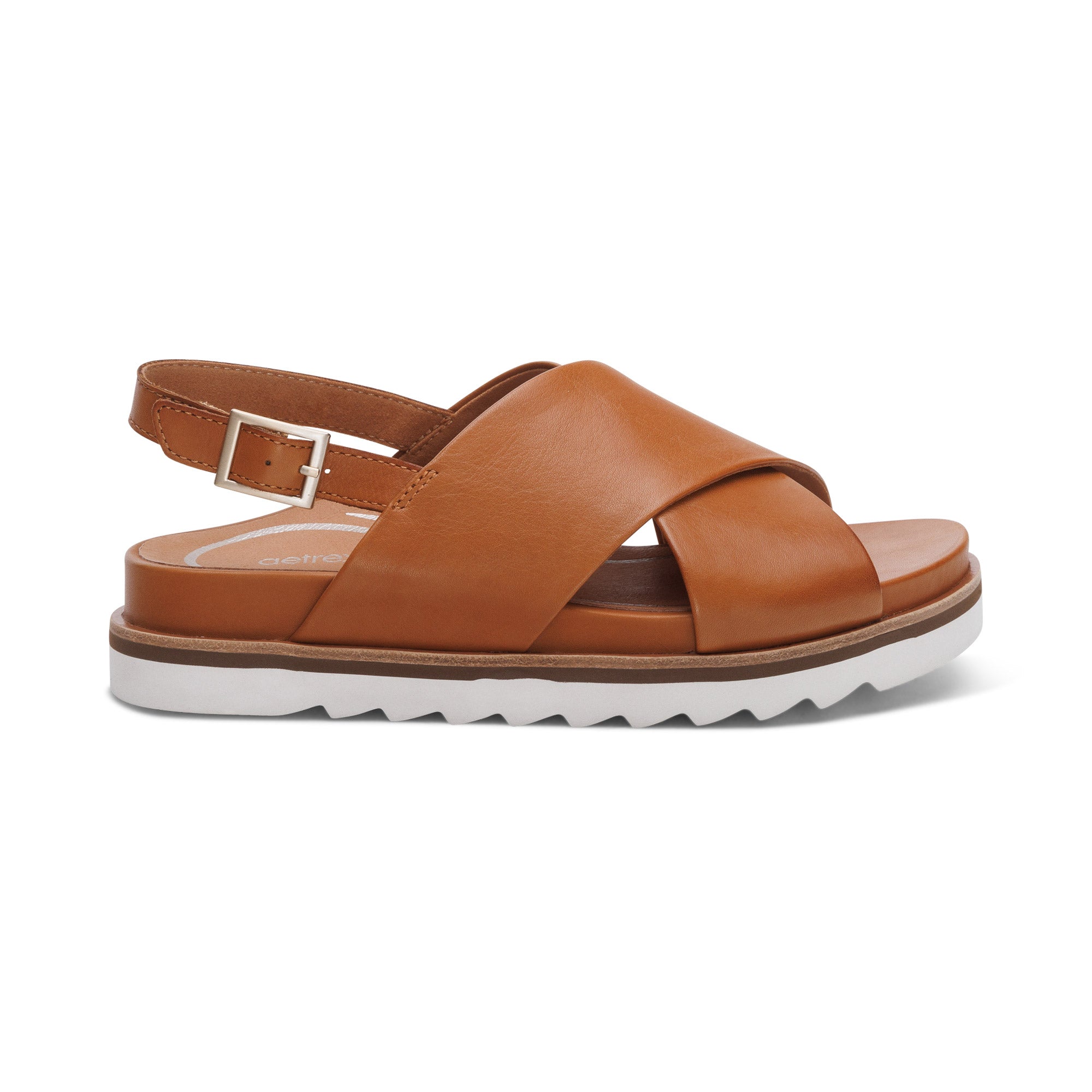 Thea Back Strap Cork Flat Sandal #color_ginger