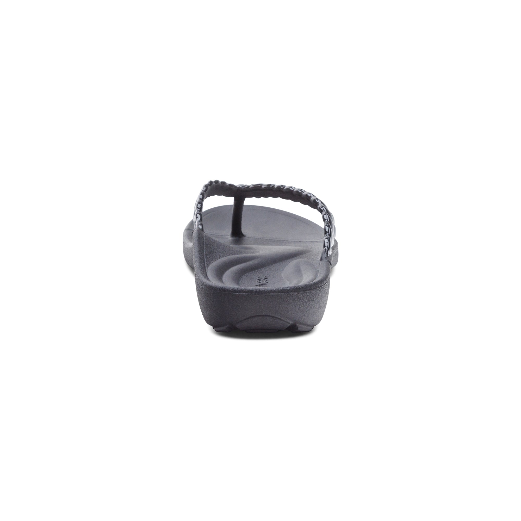 Vicki Braided Thong Sandal #color_black gloss