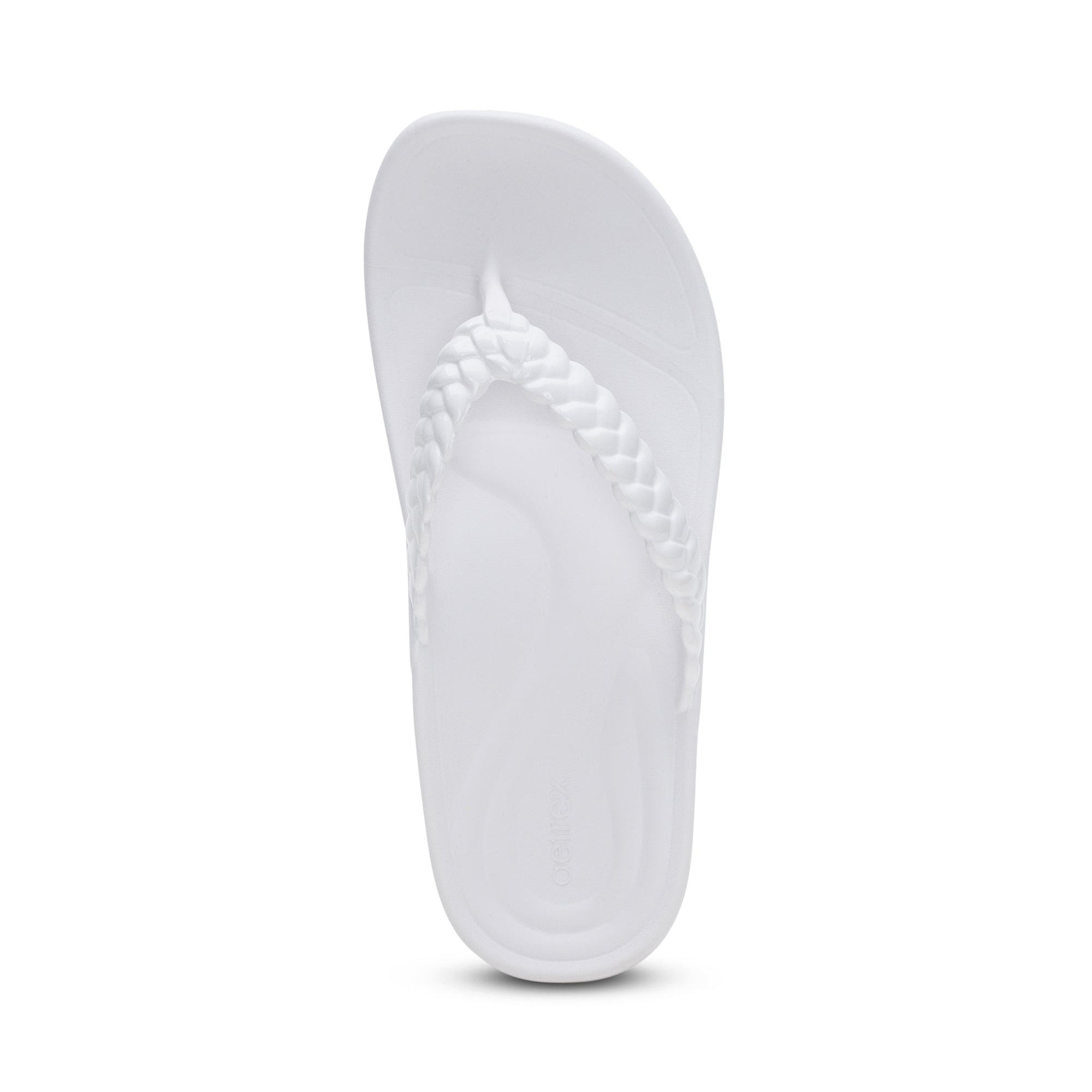 Vicki Braided Thong Sandal Top Angle #color_white-gloss