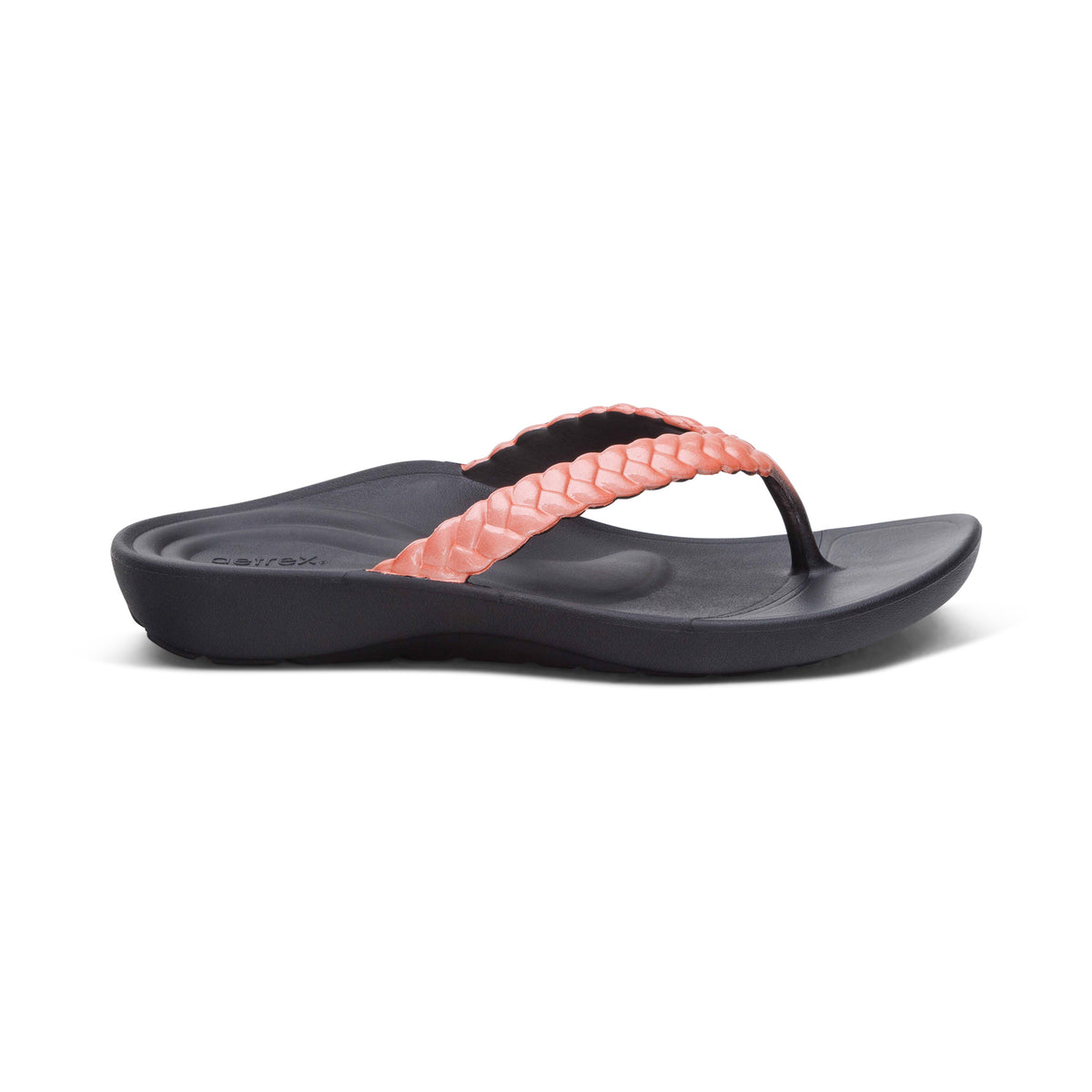 Vicki Braided Thong Sandal Right Angle #color_coral gloss