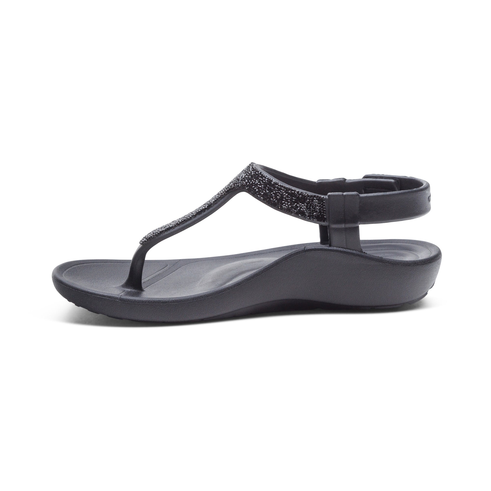 Skyler Thong Sandal Left Angle #color_black embellished