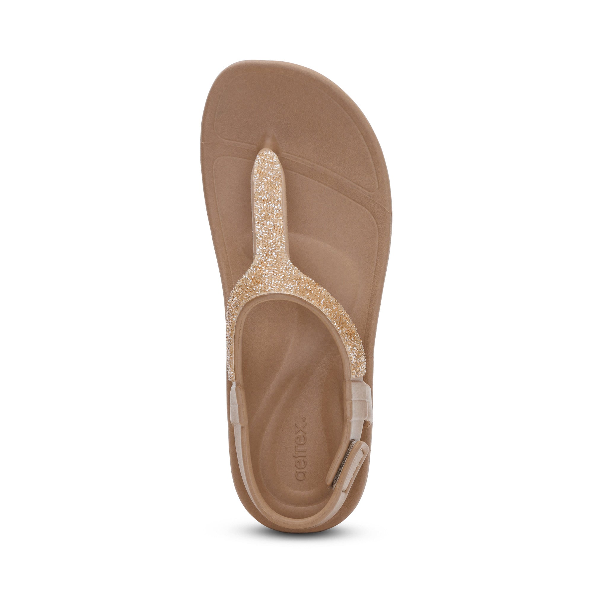 Skyler Thong Sandal Top Angle #color_champagne embellished
