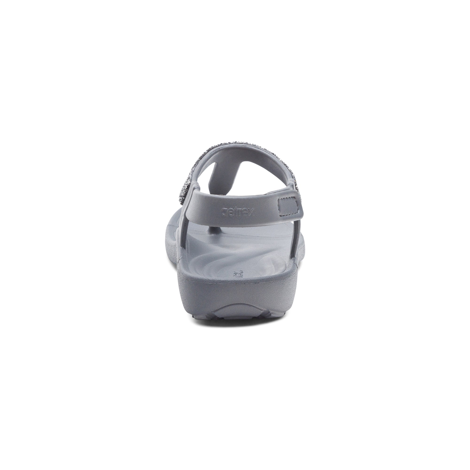 Skyler Thong Sandal Rear Angle #color_pewter embellished
