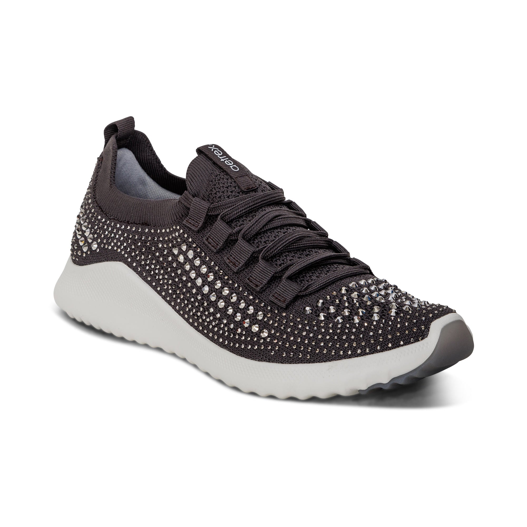 Carly Sparkle Lace Up Sneaker in Pewter 42