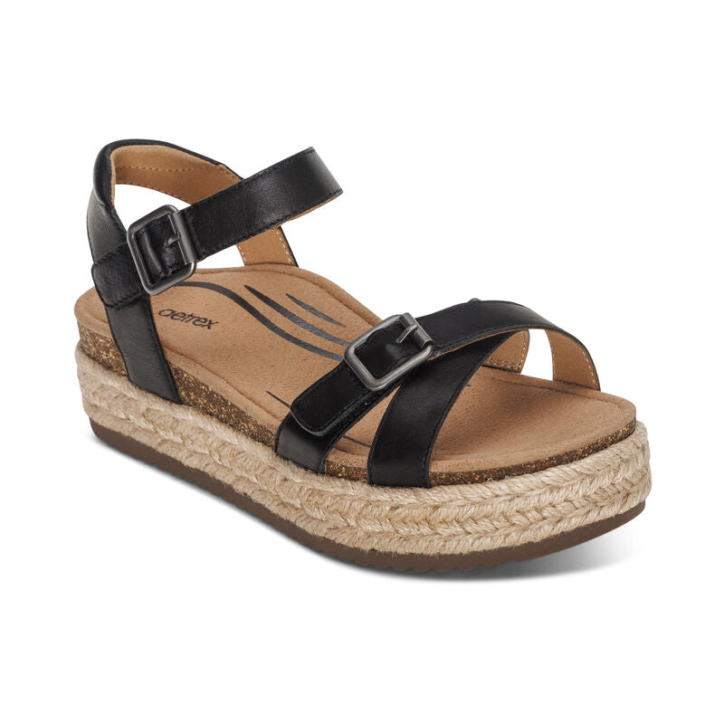 Paula Arch Support Platform Sandal #color_black