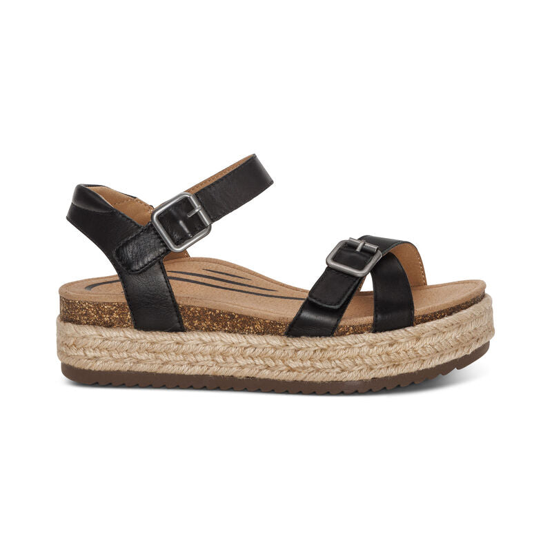 Paula Arch Support Platform Sandal #color_black