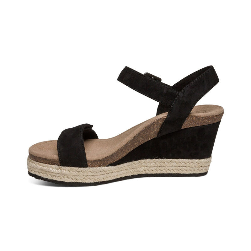 Sydney Quarter Strap Espadrille Wedge #color_black