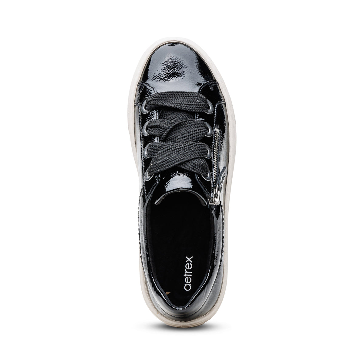 Aubrey Arch Support Platform Sneaker Top Angle #color_black patent