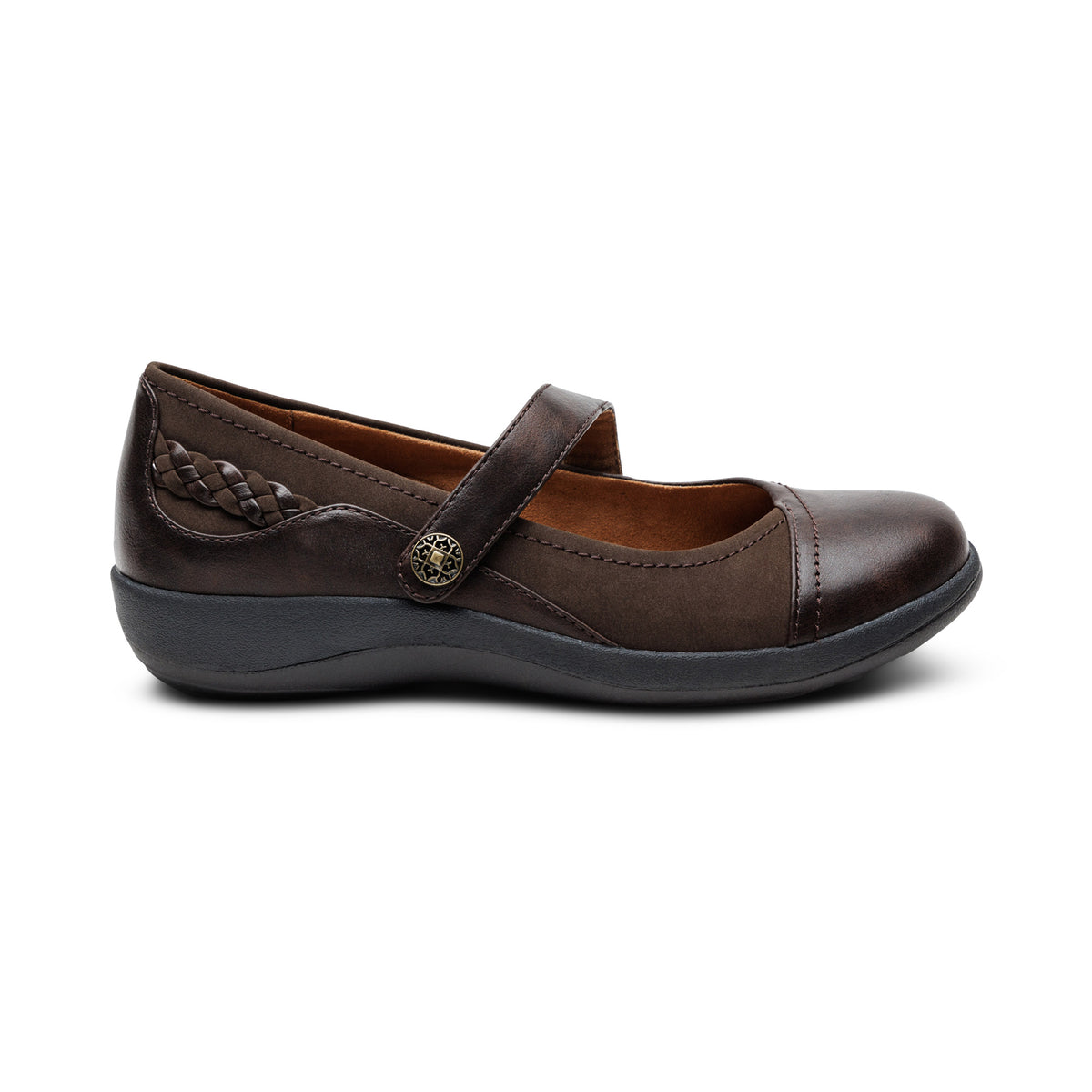 Della Mary Jane Right Angle #color_dark brown