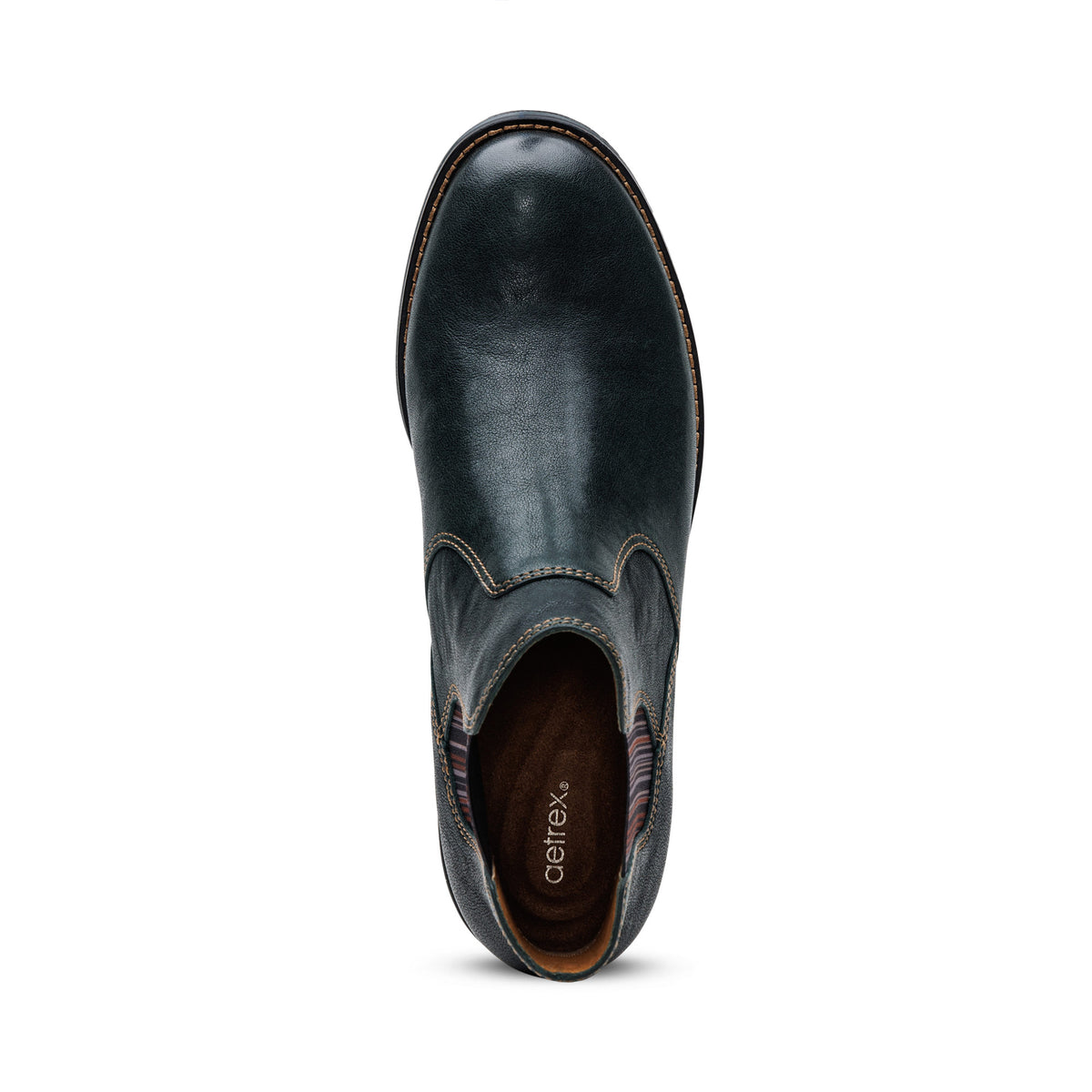Kaylee Arch Support Chelsea Boot Top Angle #color_dark green