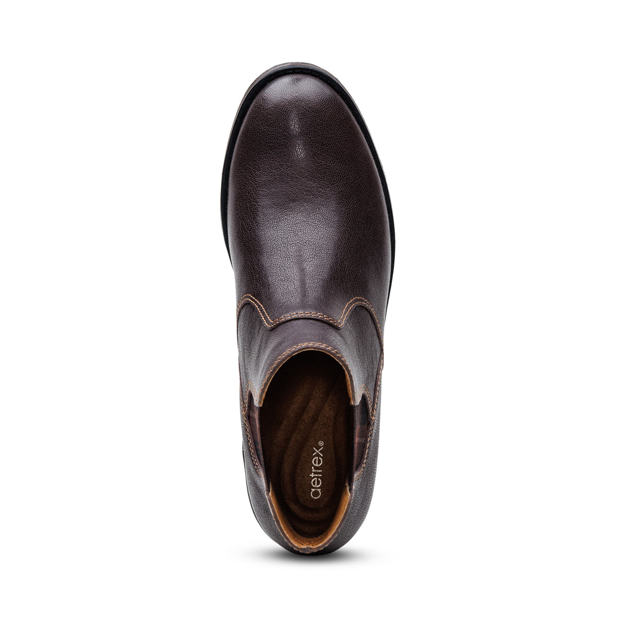 Kaylee Arch Support Chelsea Boot Top Angle #color_dark brown